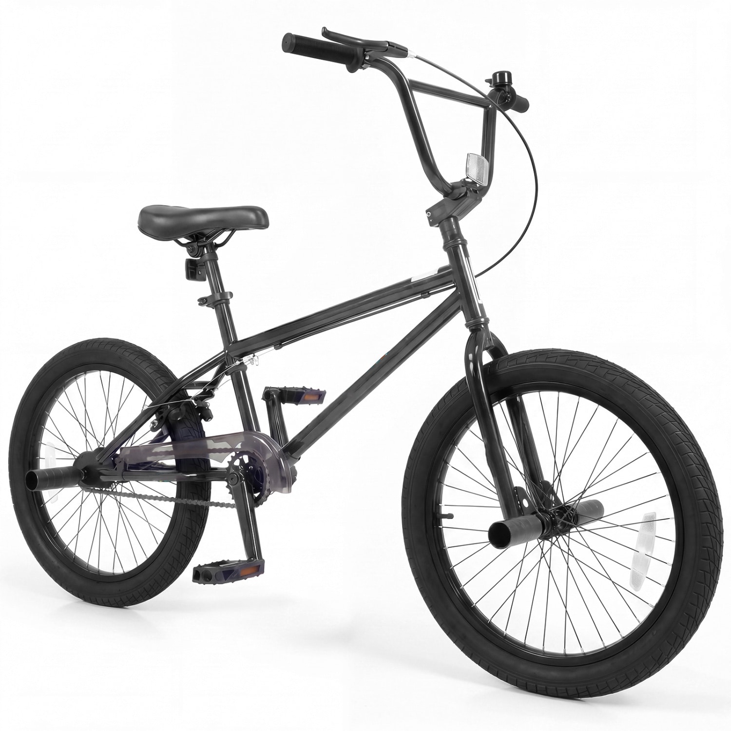Slickblue 20 Inch BMX Bike for Kids and Teens Freestyle Trick Bicycle With Metal Pegs Hand Brakes Multiple Color Options