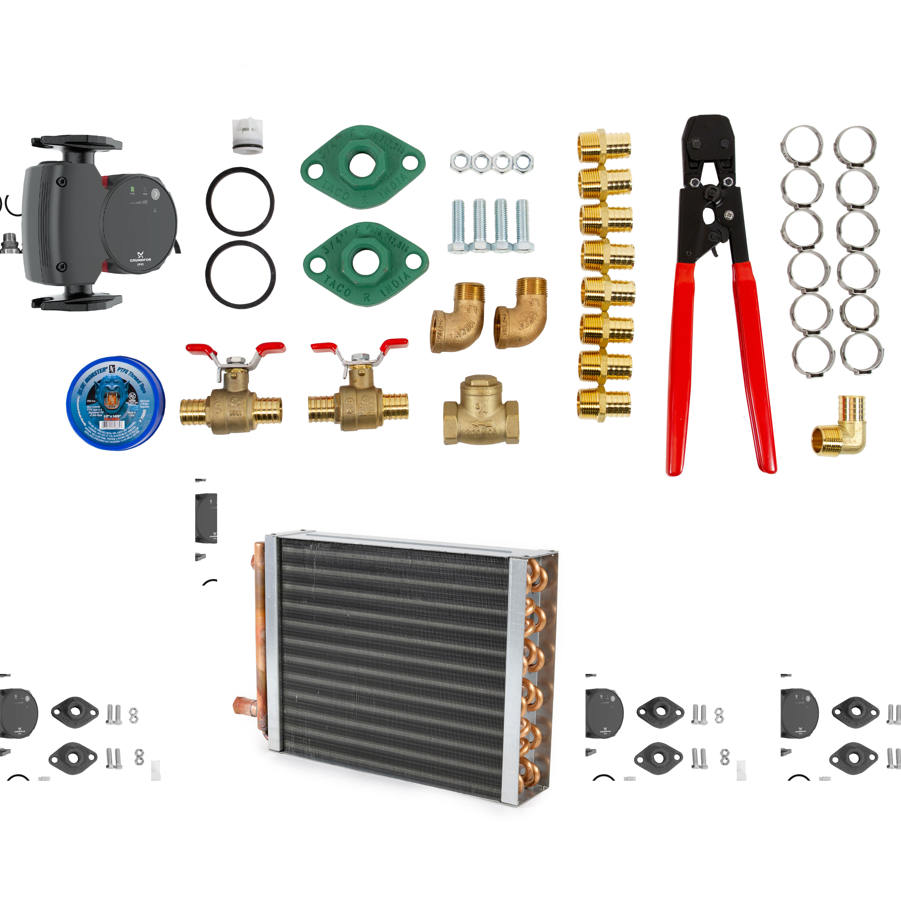 WoodMaster 2500753 Commercial/Residential WM CFBASIC INSTALL KIT CRIMP 95K Water-to-air Heat Exchanger Coil (Max)