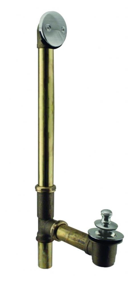 WESTBRASS D322-20G-07 Bath Waste and Overflow Twist and Close- 22" Make-up, 20 Ga. Tubing In Satin Nickel