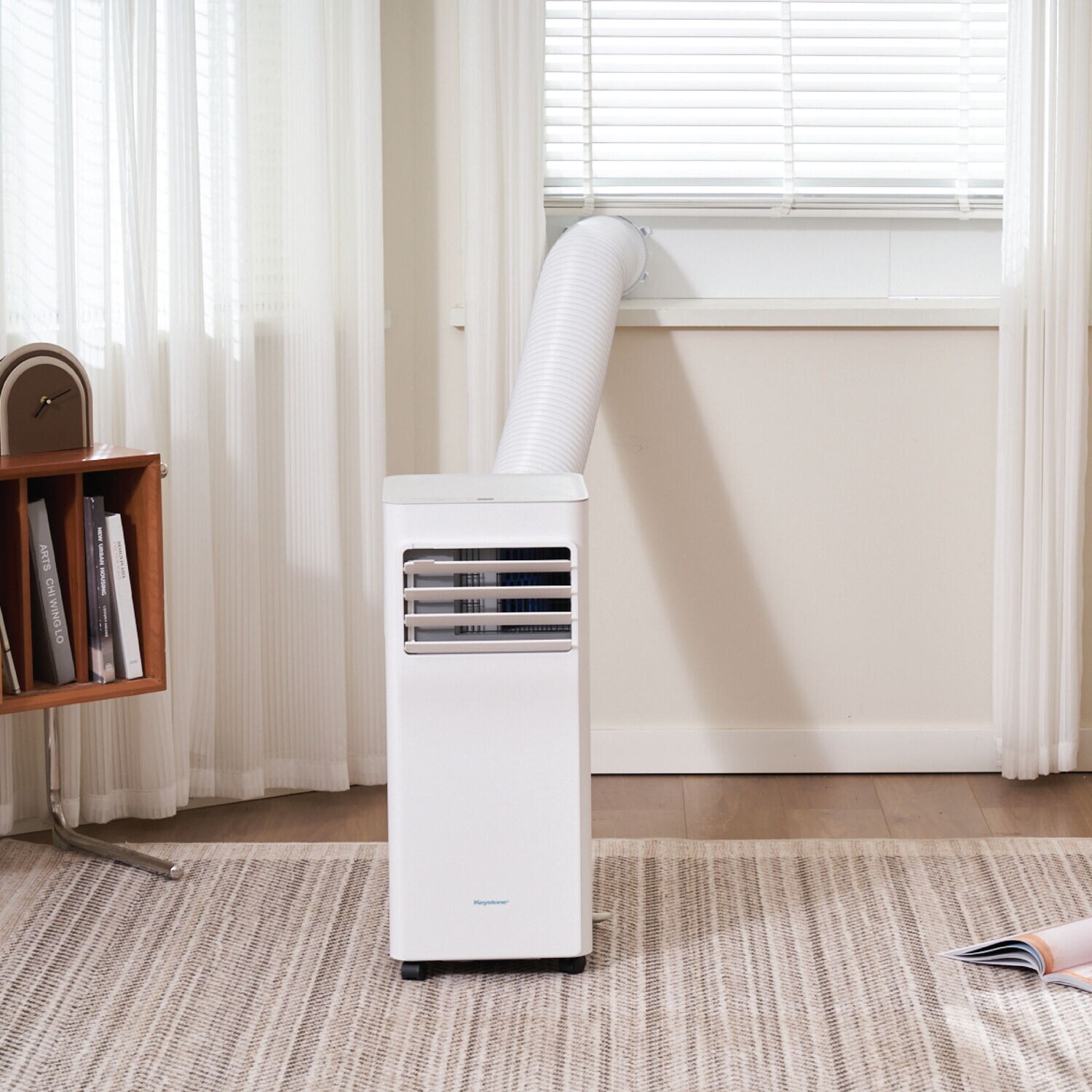 Keystone White Portable Air Conditioner with Remote and Sleep Mode