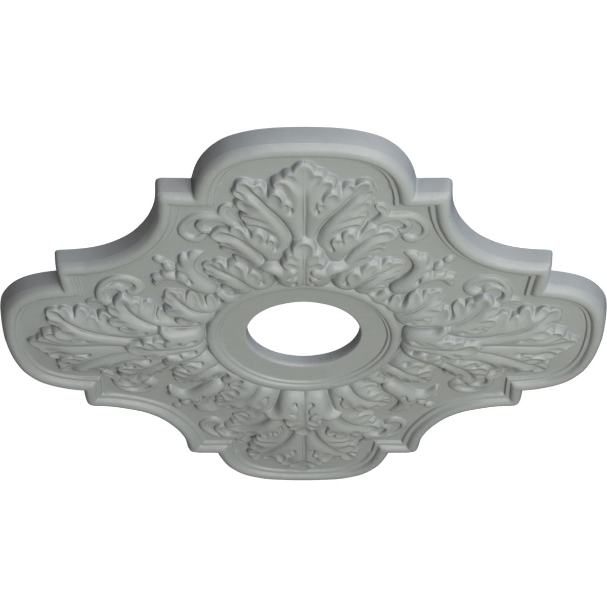 Primed White Polyurethane Peralta Ceiling Medallion, 17.75 Inches