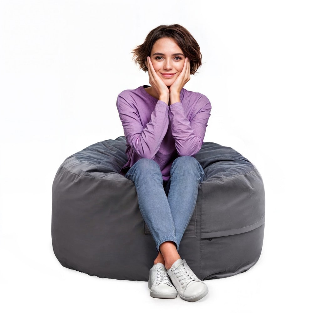 Clihome OF-1923WF24-AAYL Floor Sofa Chair Gray Contemporary/Modern Polyester Futon