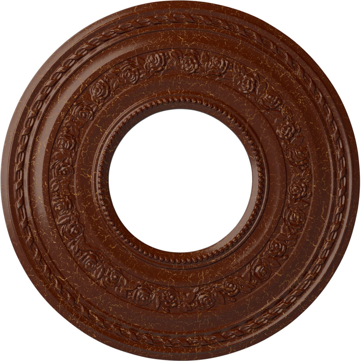 Ekena Millwork CM29ATBMC Anthony 29.375-in W x 29.375-in L Painted Burnished Mahogany Crackle Polyurethane Whole Ceiling Medallion
