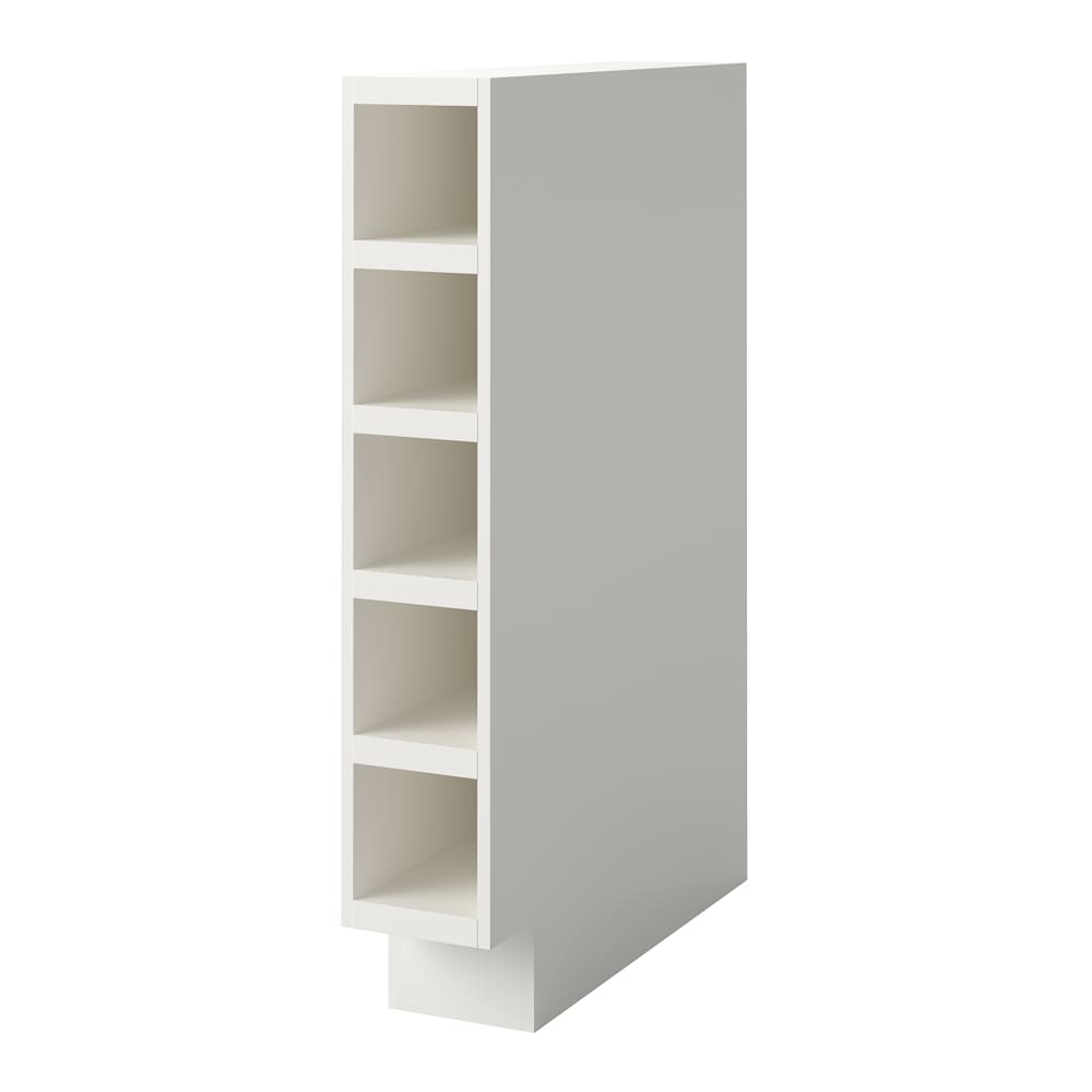 Bickershire 6-in W x 34.5-in H x 24-in D Pewter Painted Open Cube Organizer Base Fully Assembled Cabinet Raised Panel in White | - allen + roth 57747BK