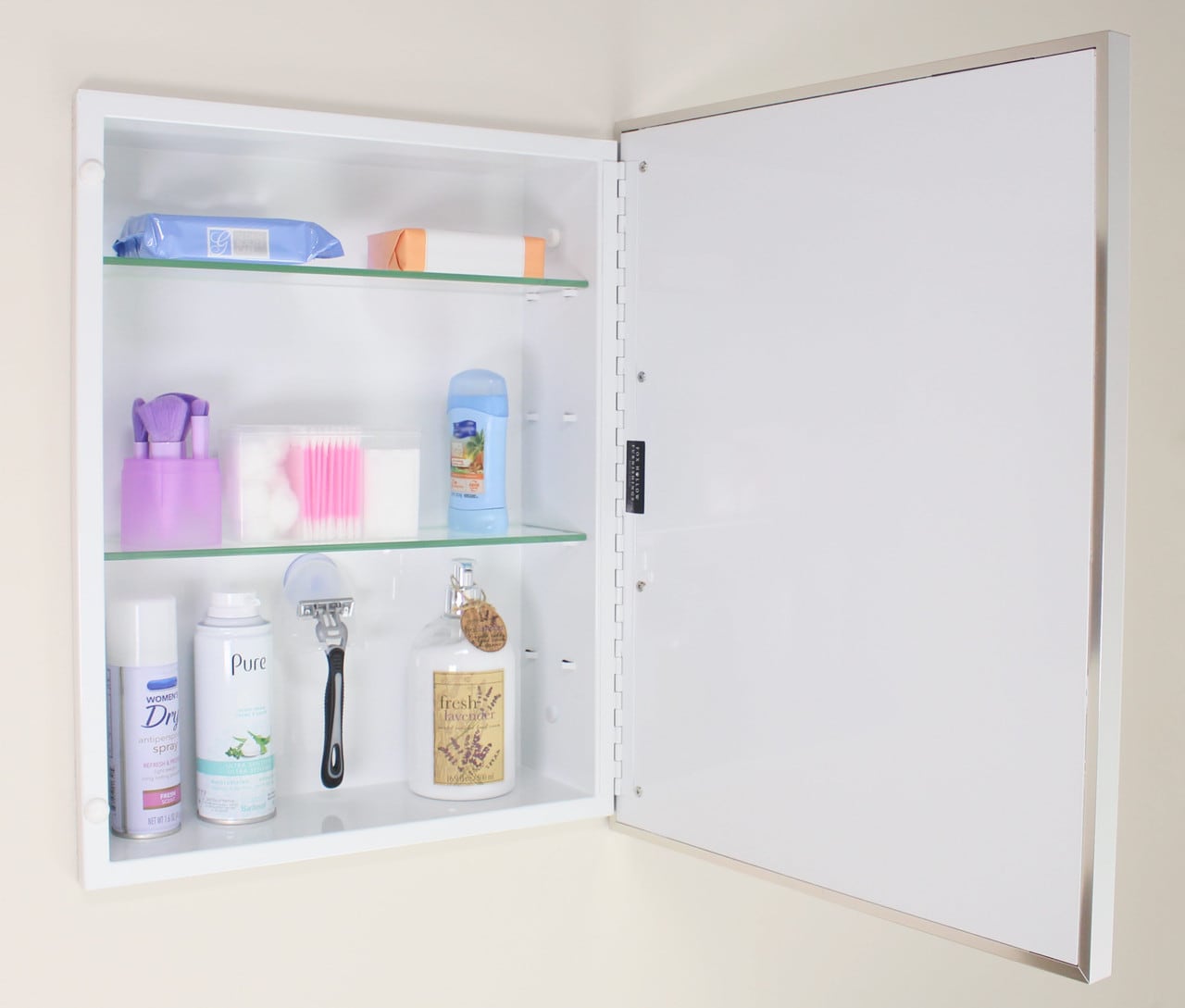 Fox Hollow Furnishings A02S-1418CRWH Bathroom-Medicine-Cabinets - View #3