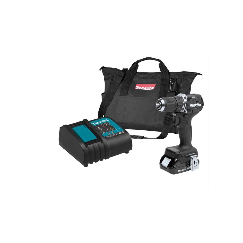 Makita 18V LXT Sub Compact 1/2 in Brushless Cordless Drill/Driver Kit Battery and Charger #XFD15SY1B