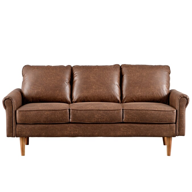 Faux Leather Sofa In The Couches Sofas, Dark Tan Leather Sofa