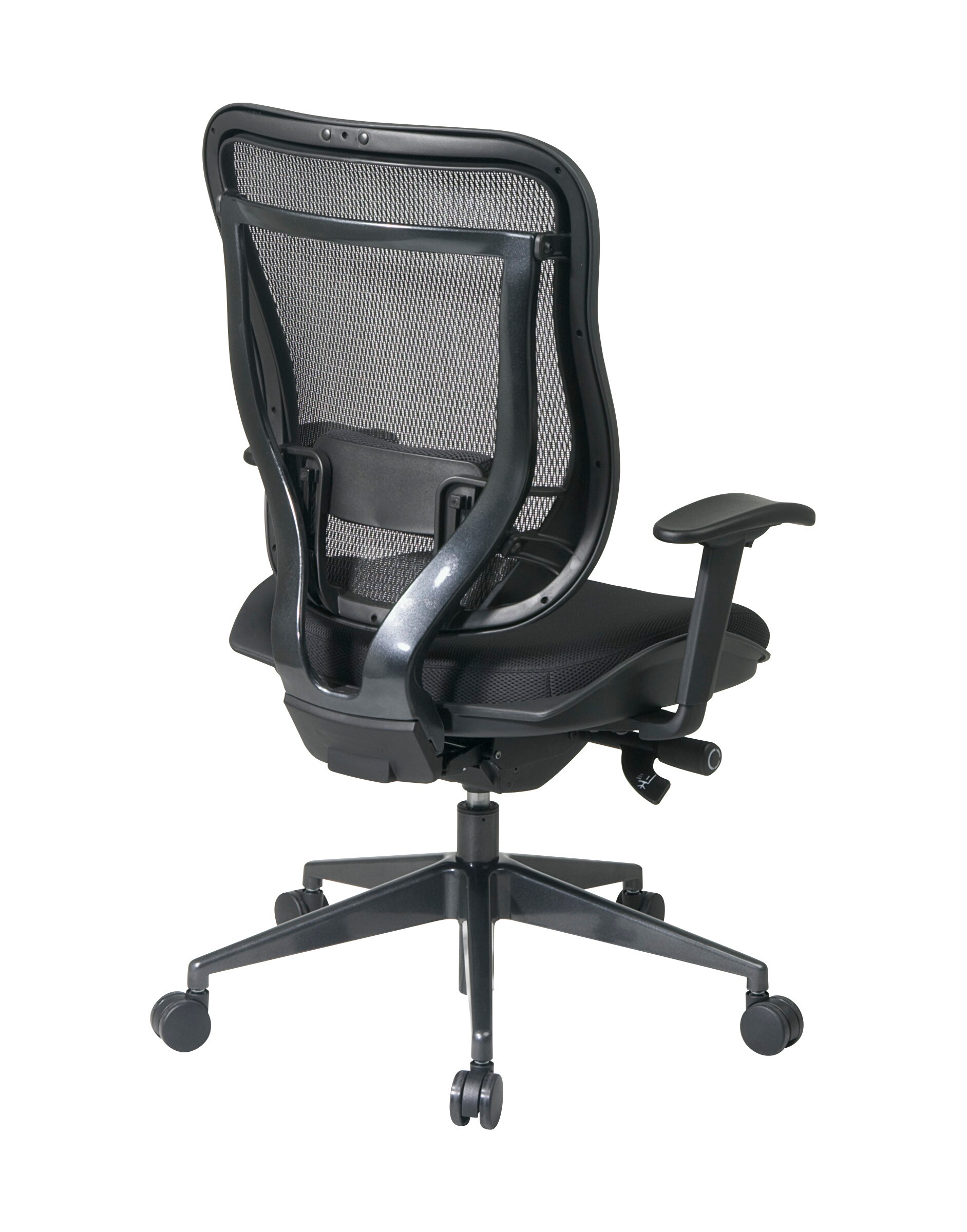 Executive High-Back Ergonomic Swivel Chair in Black and Gunmetal Mesh