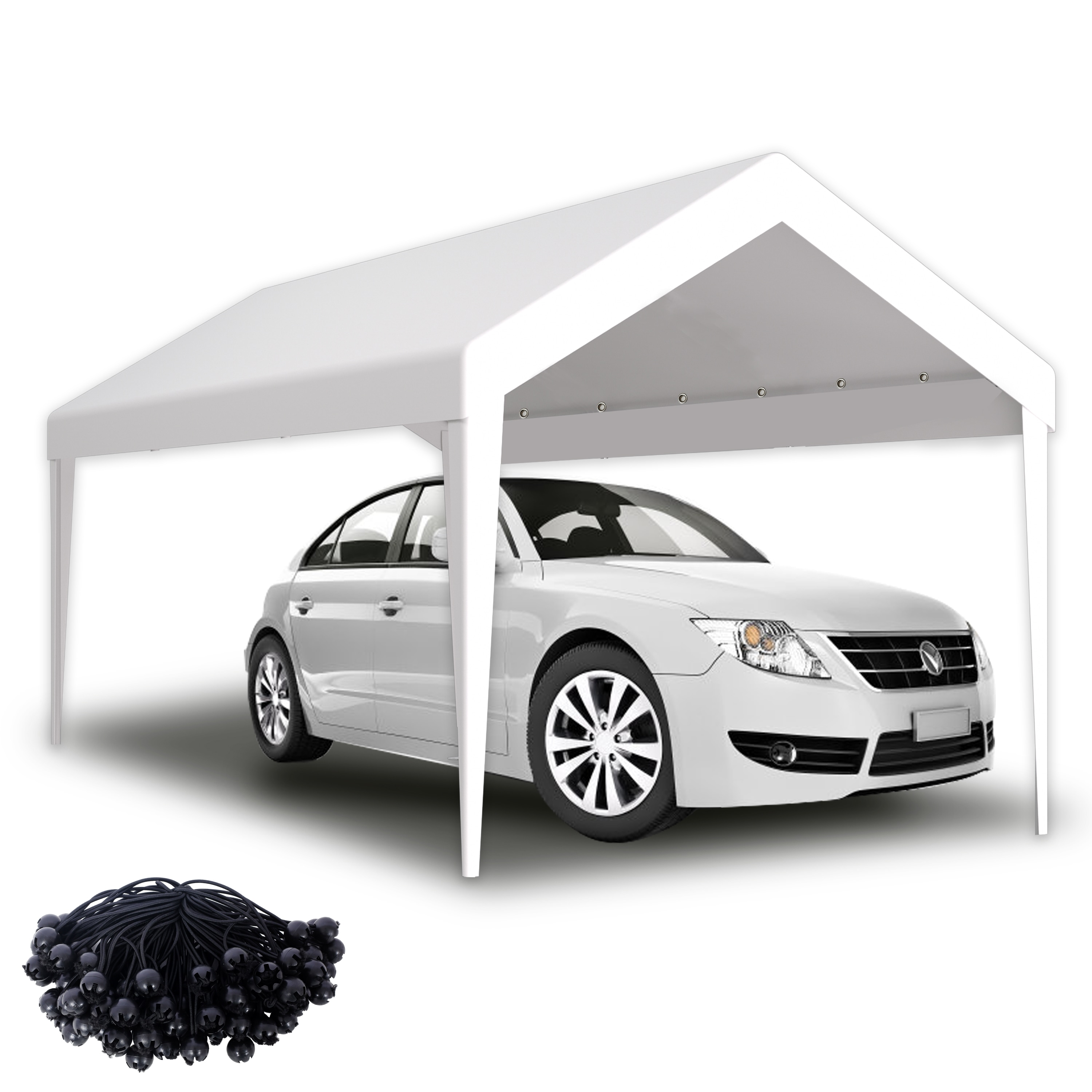 LIVIZA 10 x 20 ft Carport Replacement Canopy Cover White Canopy replacement top