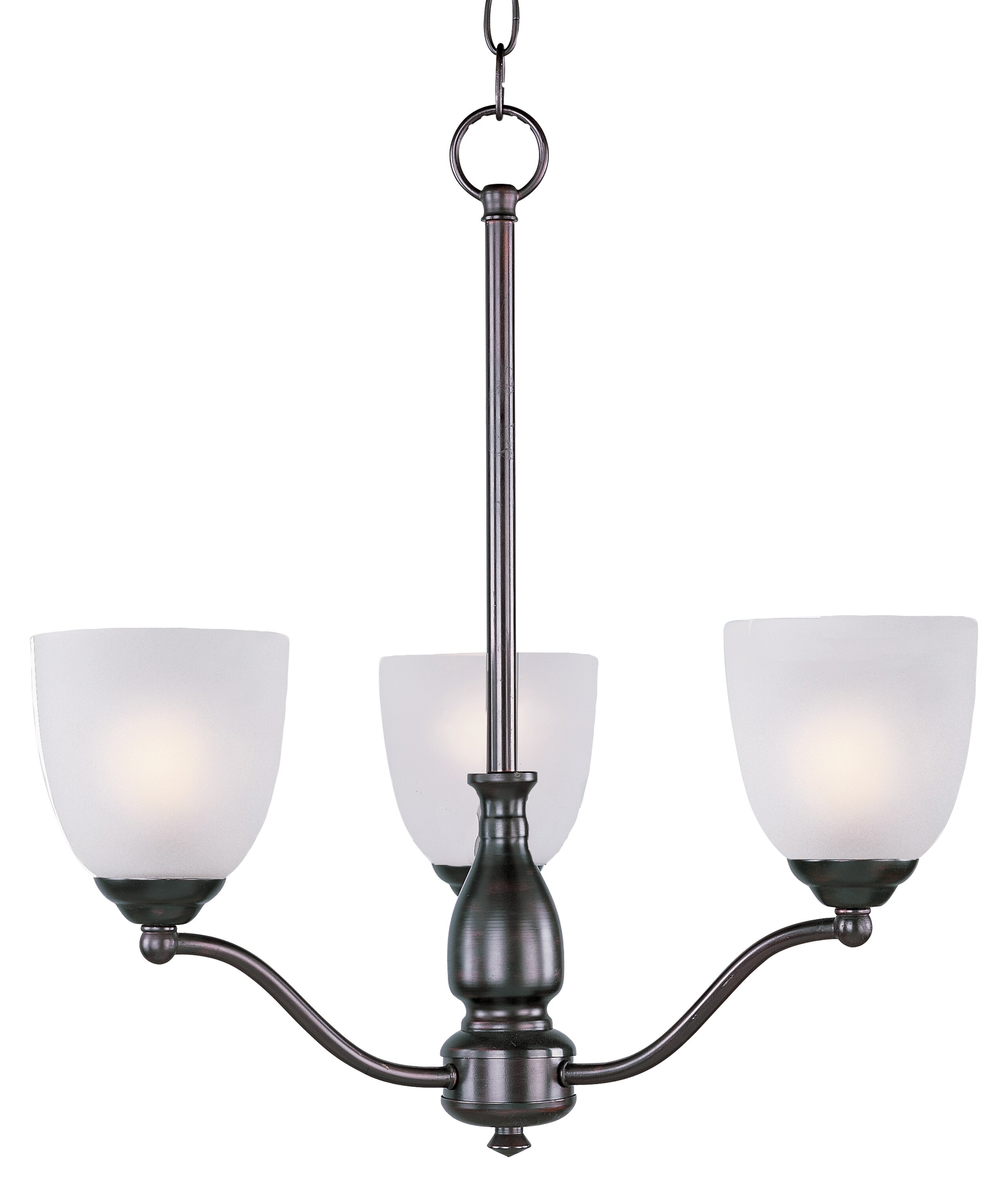 Maxim Lighting 10064FTOI Stefan 3 -Light Oil-rubbed Bronze Modern/contemporary For Use in Bedrooms, Dining Rooms, Foyers, Kitchens, Living Rooms Chandelier