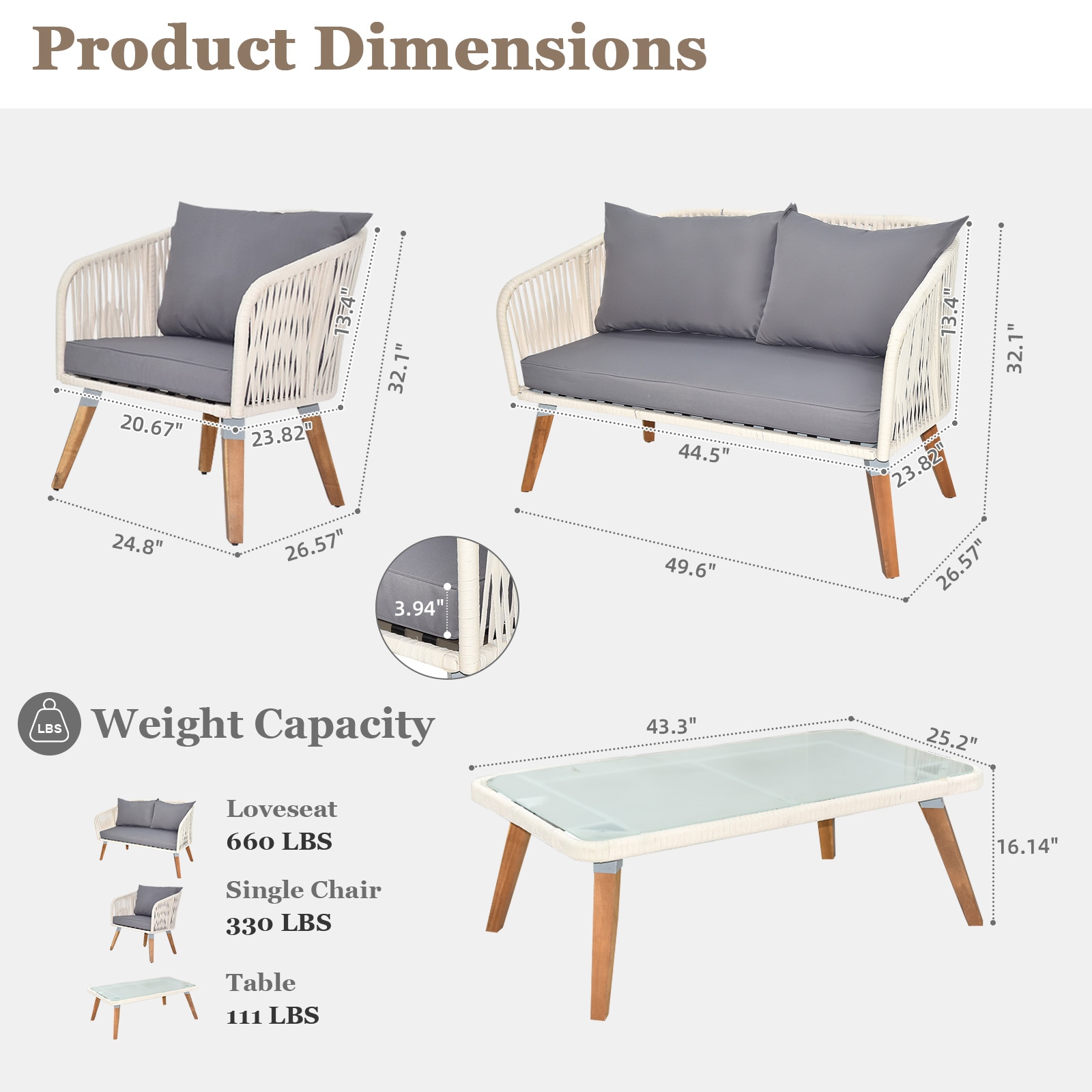 Winado LO1G56000731+732 Patio-Conversation-Sets - View #7