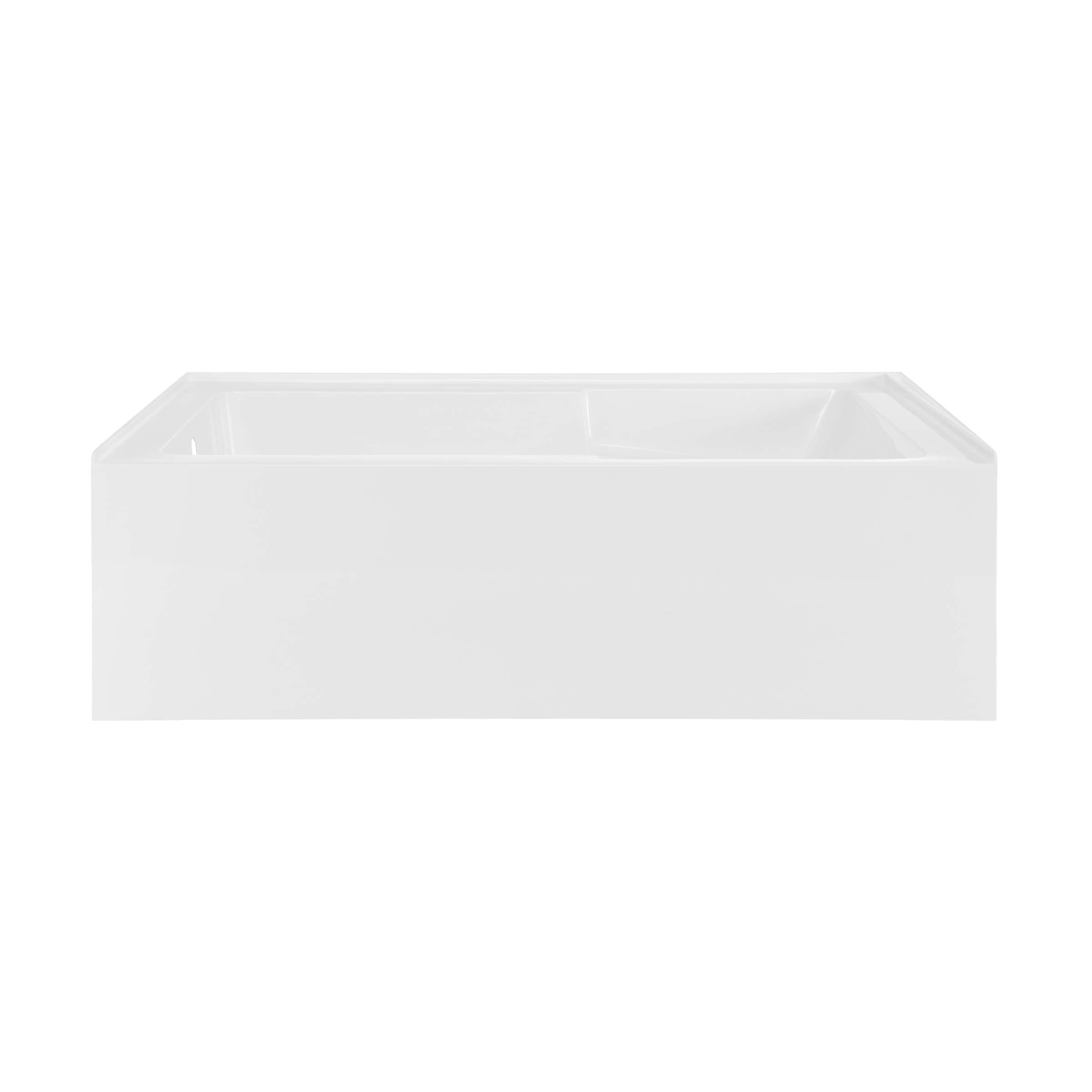 Swiss Madison SM-25-ABLAU52WH Lausanne 72-in x 32-in Glossy White Acrylic Rectangular Alcove Soaking bathtub ( Left Drain )