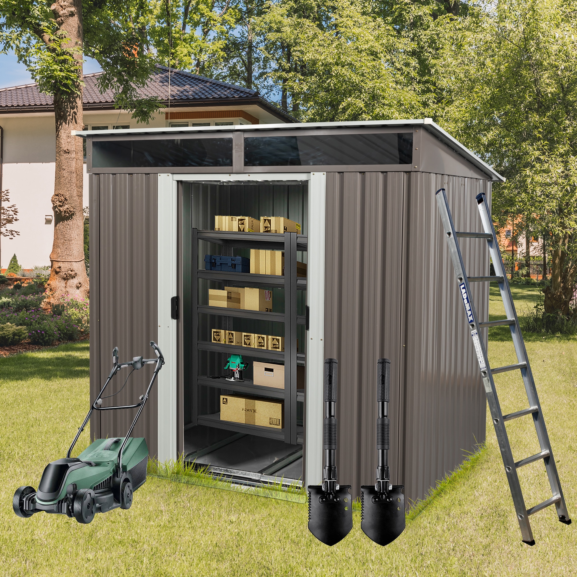 Mondawe MD-WWC57425 Metal-Storage-Buildings-Sheds - View #2