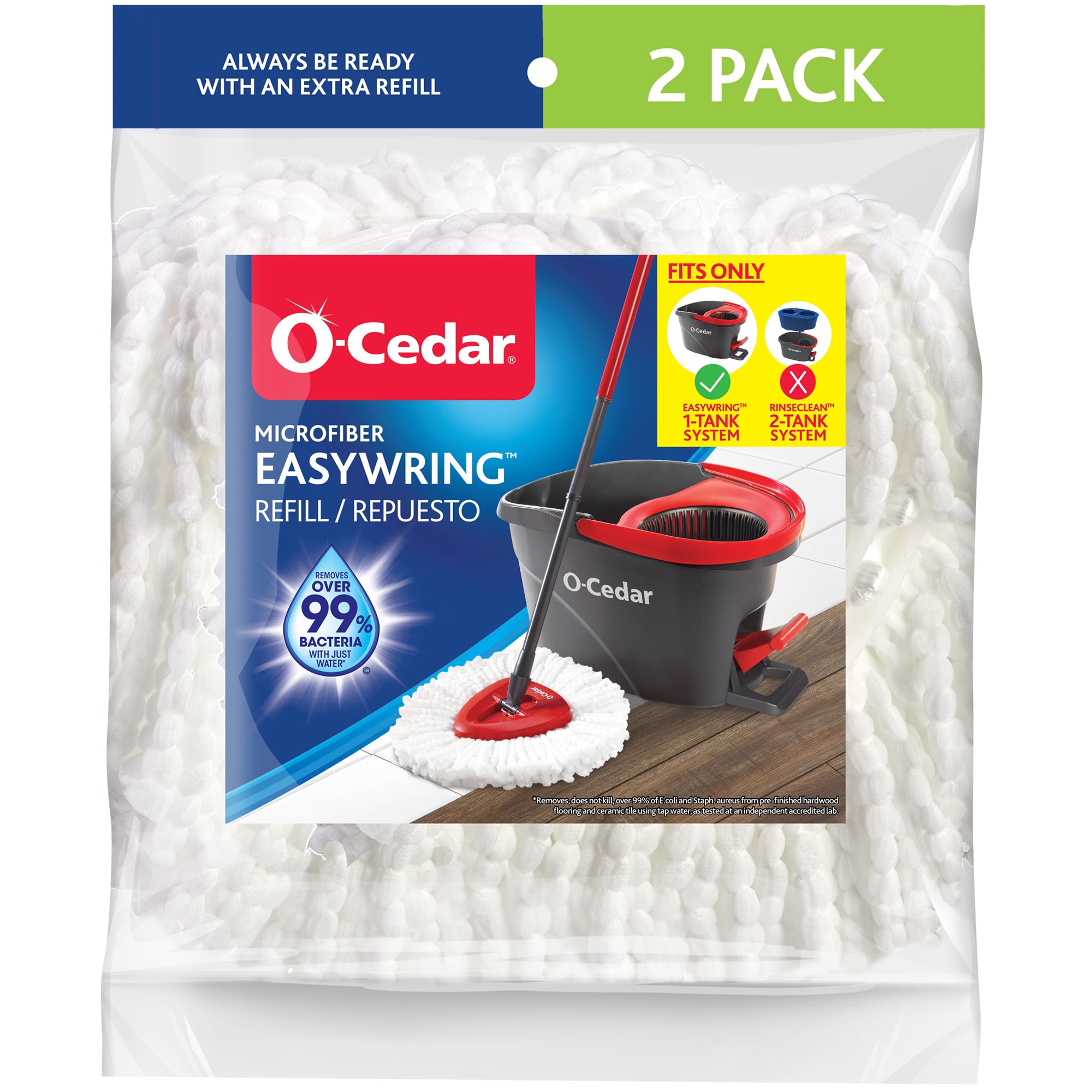 O-Cedar Microfiber Cloth Mop Refill, Machine Washable and Reusable