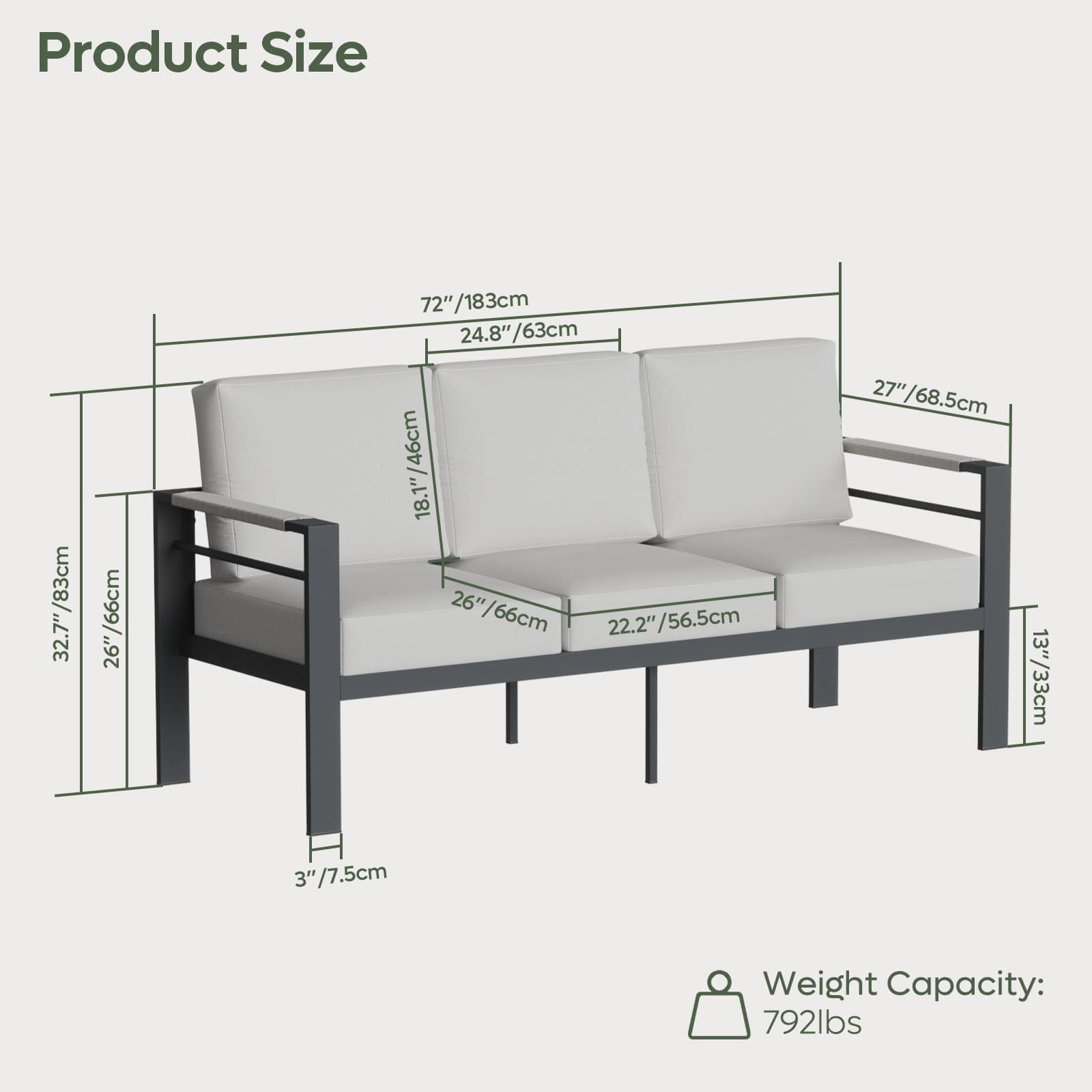 Bestier LOW-O500118C-BX0631 Patio-Sofas-Daybeds - View #4