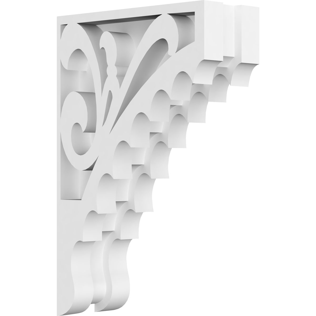 Ekena Millwork CORP01X04X07GE 1.875-in x 4.5-in x 7-in Genova Unfinished White PVC Paintable Corbel