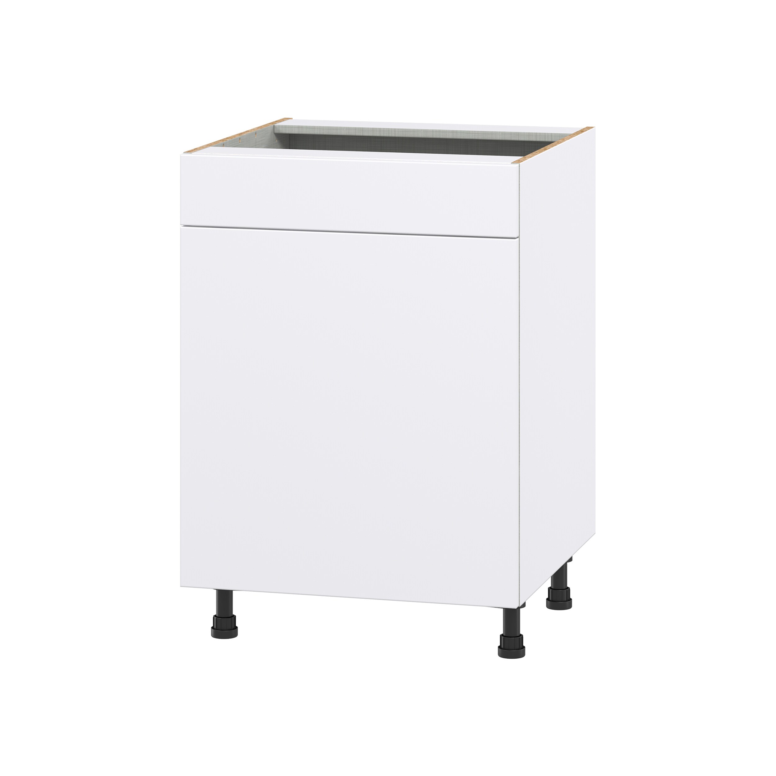 Hugo&Borg DSSB24FF(L/R)-LA Lasalle 24-in W x 34.5-in H x 24-in D Bright White Slab Sink Base Fully assembled Cabinet (Flat Panel Slab)