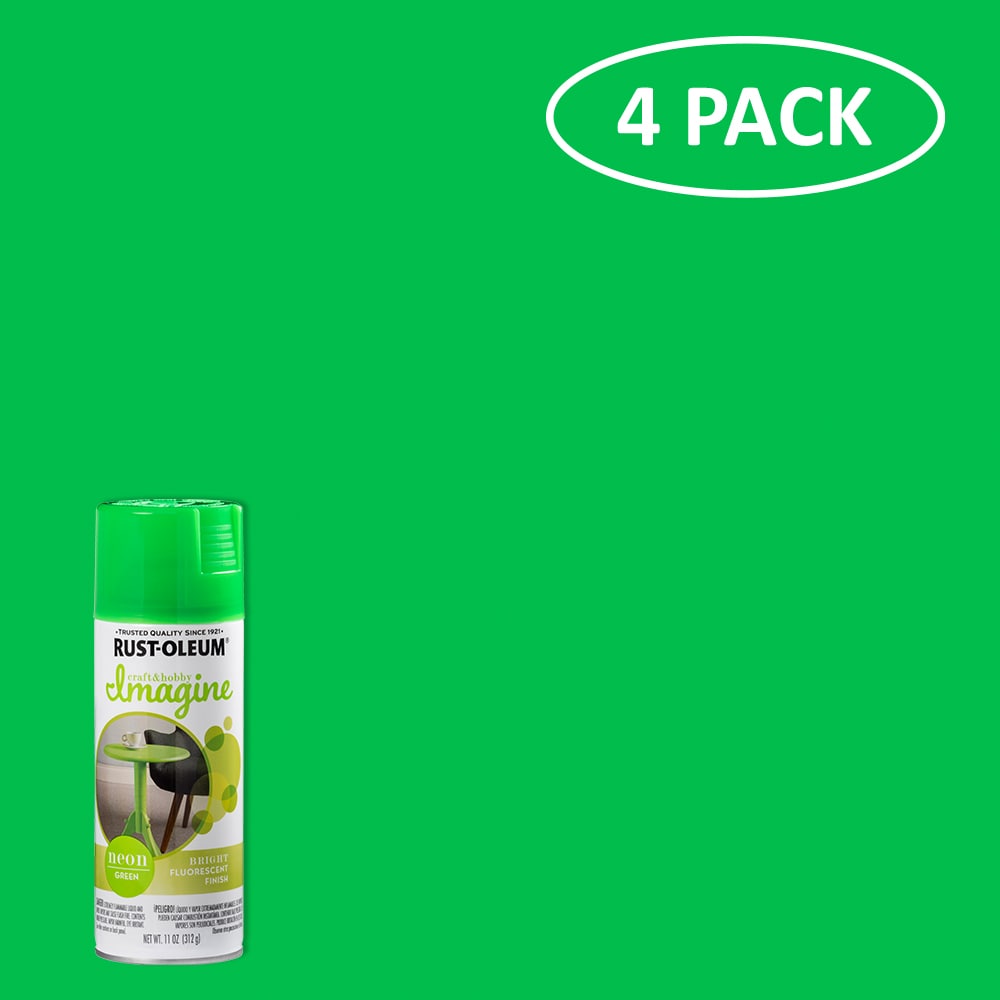 Fluorescent Green, Rust-Oleum Specialty Flat Spray Paint- 11 oz, 6 Pack