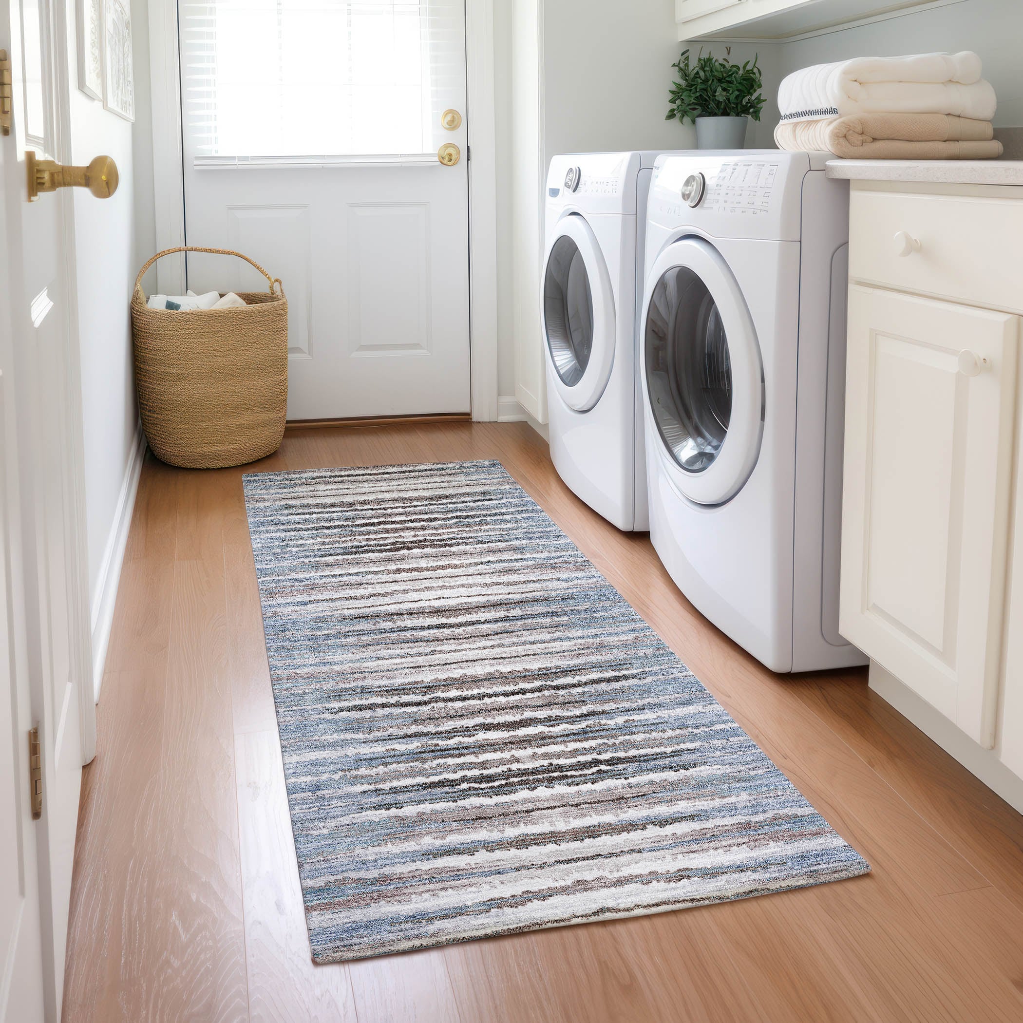 Addison Rugs ACN604SK2X8 Chantille ACN604SK 2 x 7 (ft) Polyester Sky Rectangular Indoor/Outdoor Abstract Machine washable Runner rug