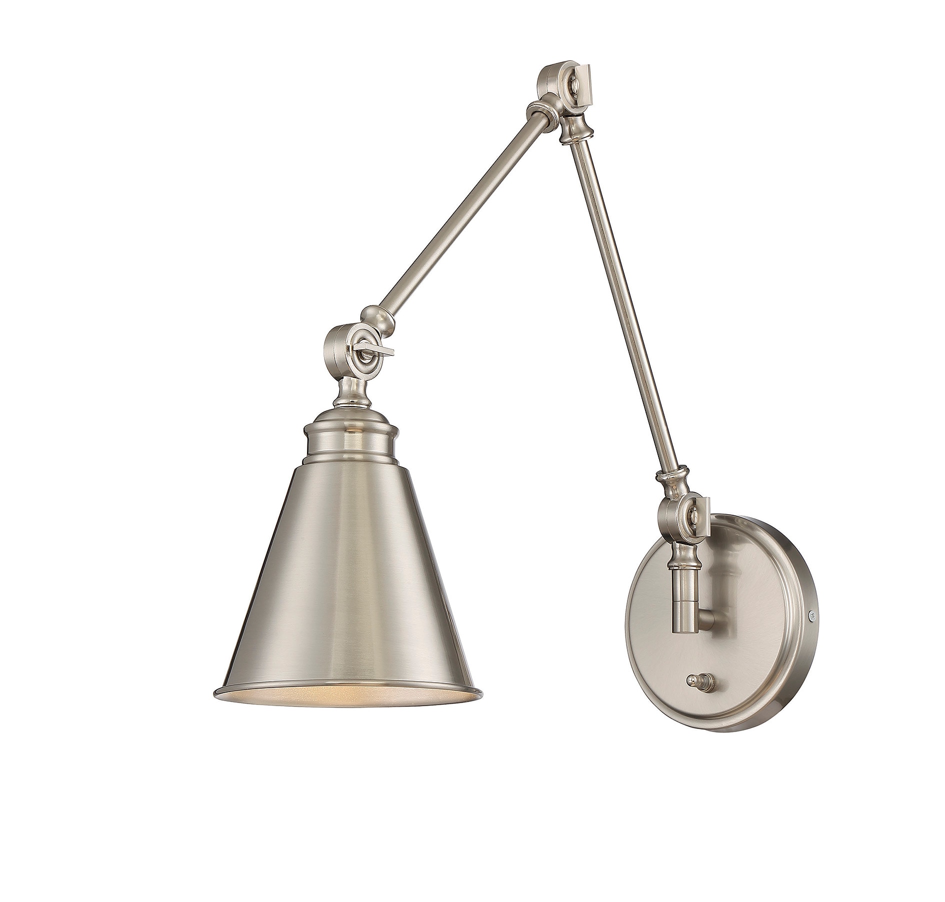 Morland Adjustable 1-Light Sconce in Polished Nickel