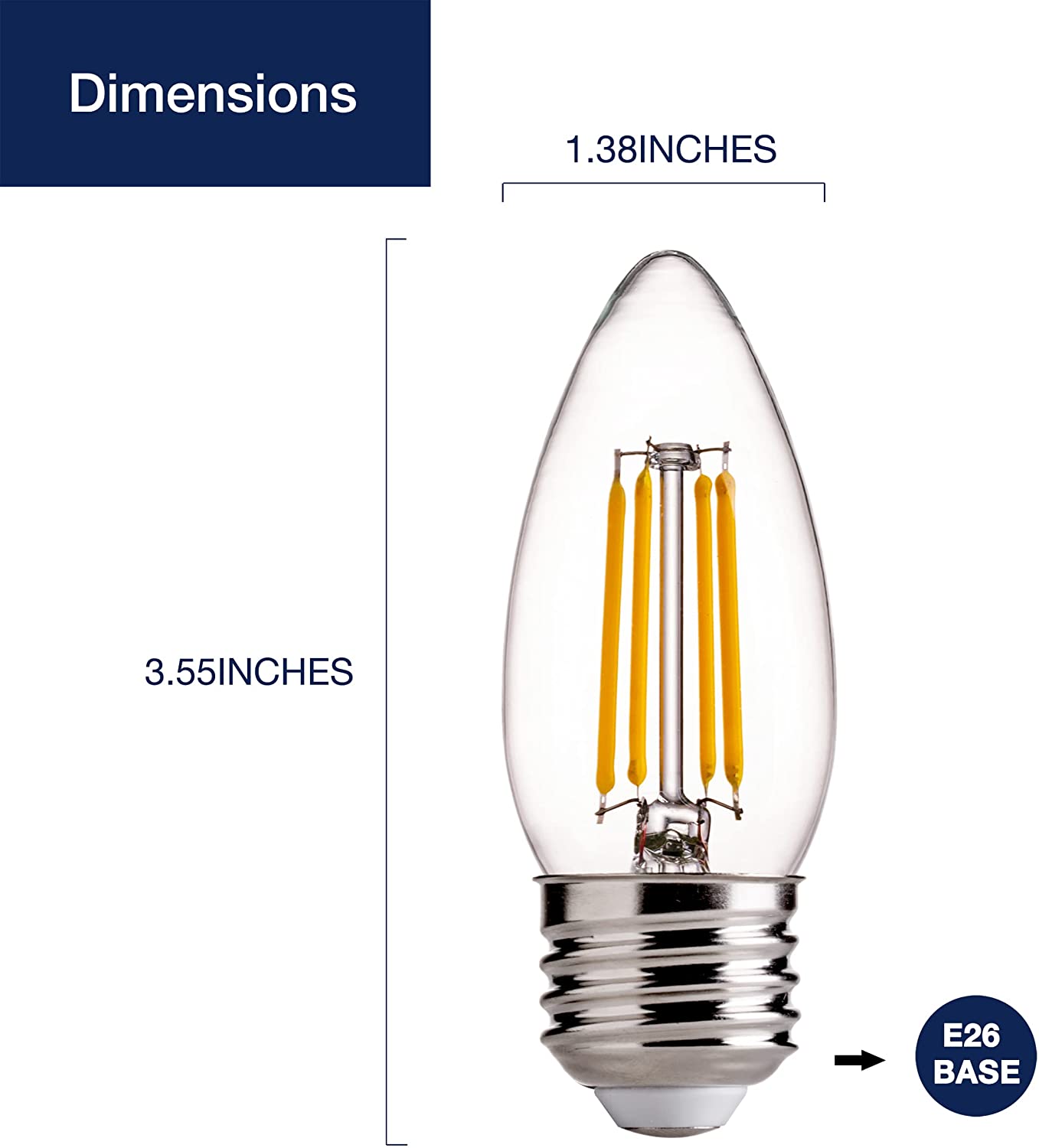ARILUX AL-B06 E12/E14 0.5W 6 LEDS Night Light Candle Lamp Bulb Pure/Warm 