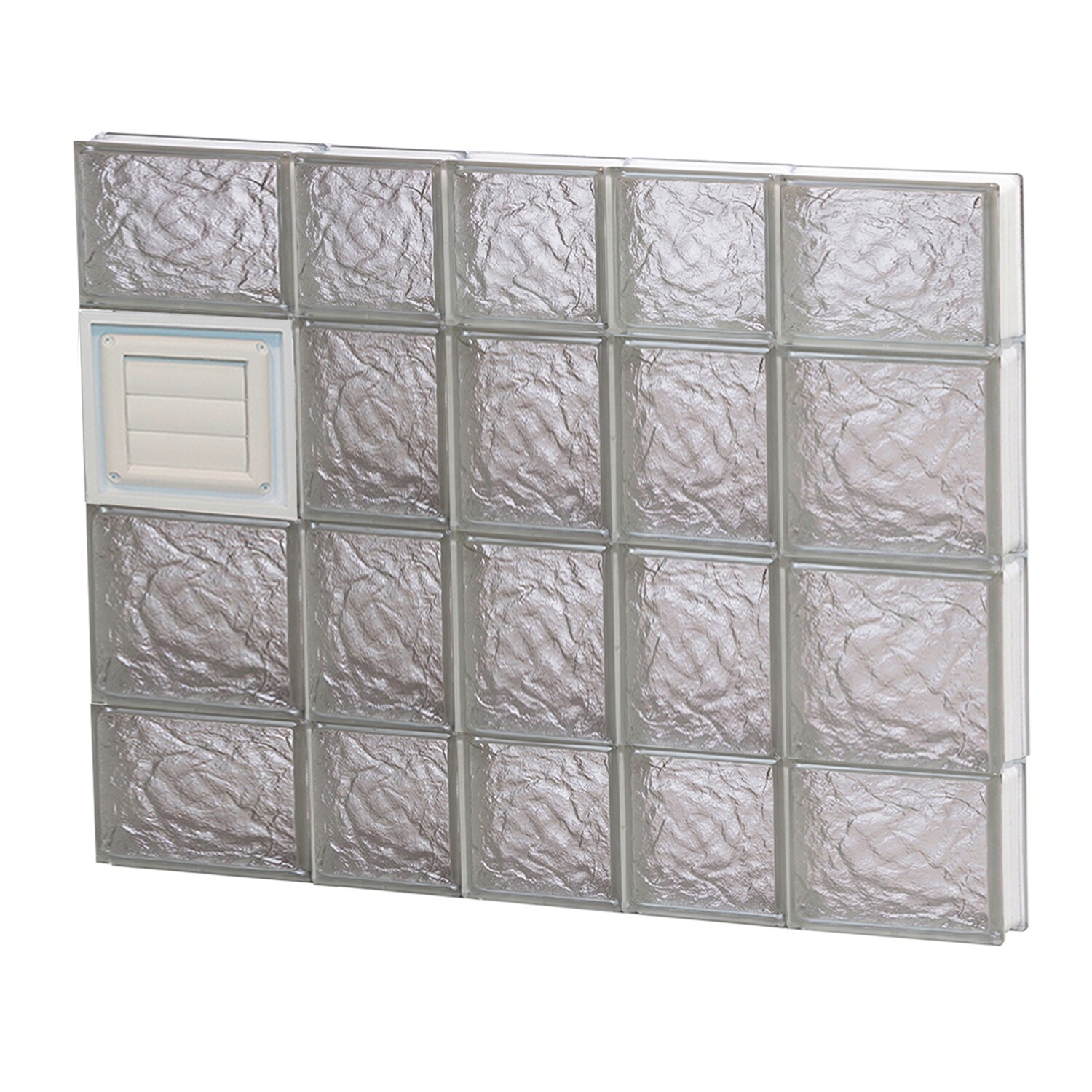 REDI2SET D3428IS Ice Glass 32-3/4-in x 27-in Frameless Replacement Dryer vent Glass Block Window
