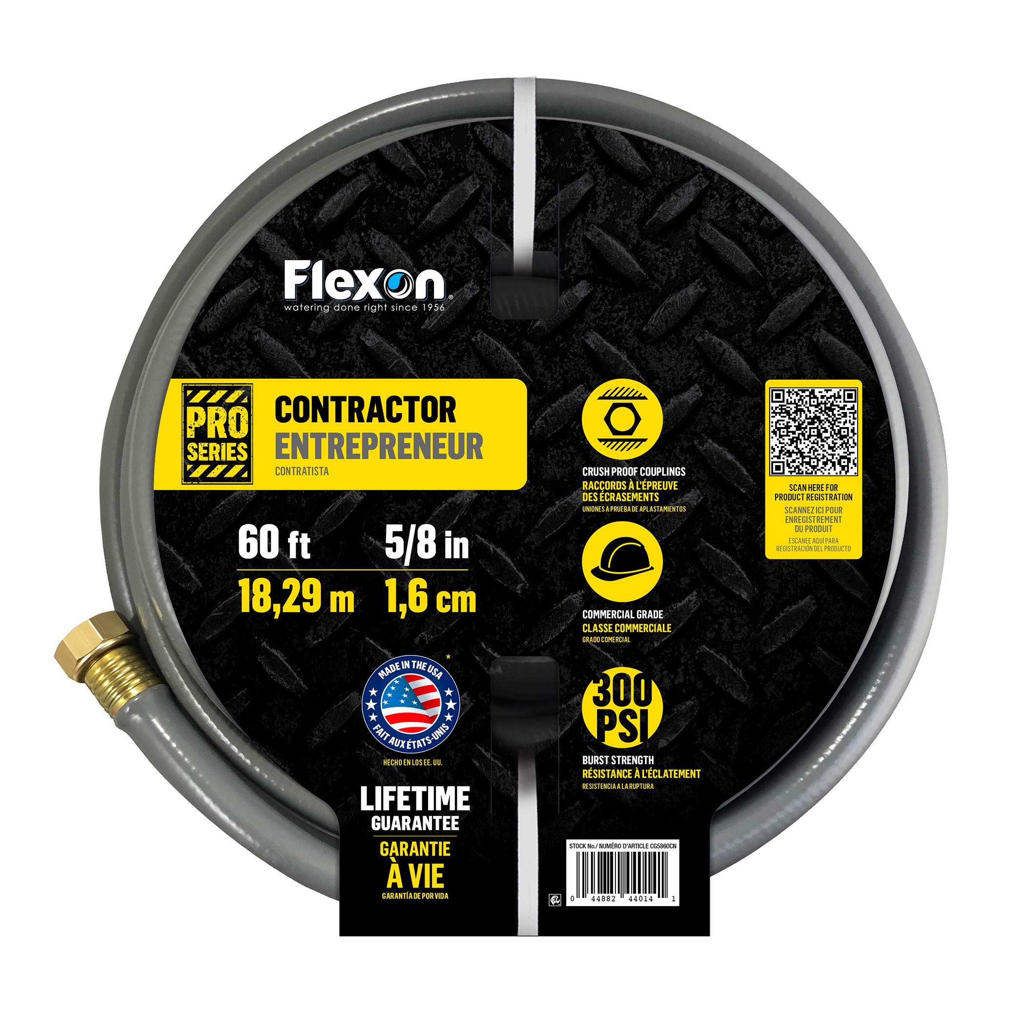 FLEXON 5/8-in x 60-ft Contractor-Duty Vinyl Gray Hose CG5860CN at