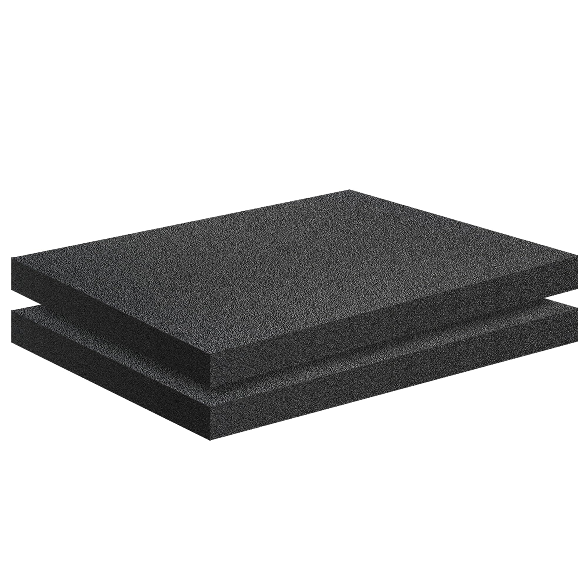 UUDULY  2 PCS Black Foam Padding 16x12x1 Inch Polyurethane High Density Foam Cuttable Black Sheet Pad Cushioning Inserts for Packing Cases and
