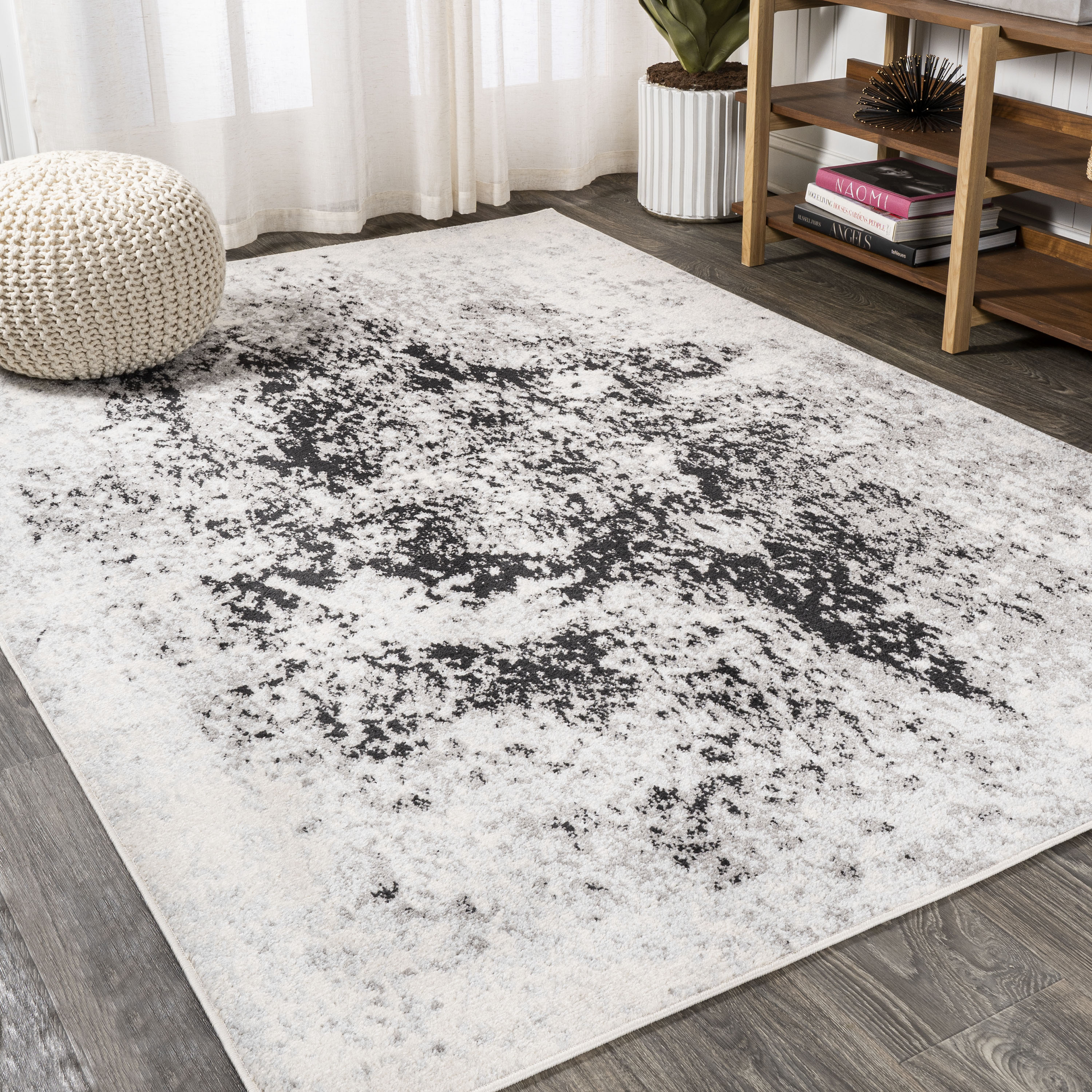 JONATHAN  Y CTP109A-8 Contemporary POP Dune 8 x 10 (ft) Loomed Polypropylene Cream/Gray Rectangular Indoor Abstract Vintage Area rug