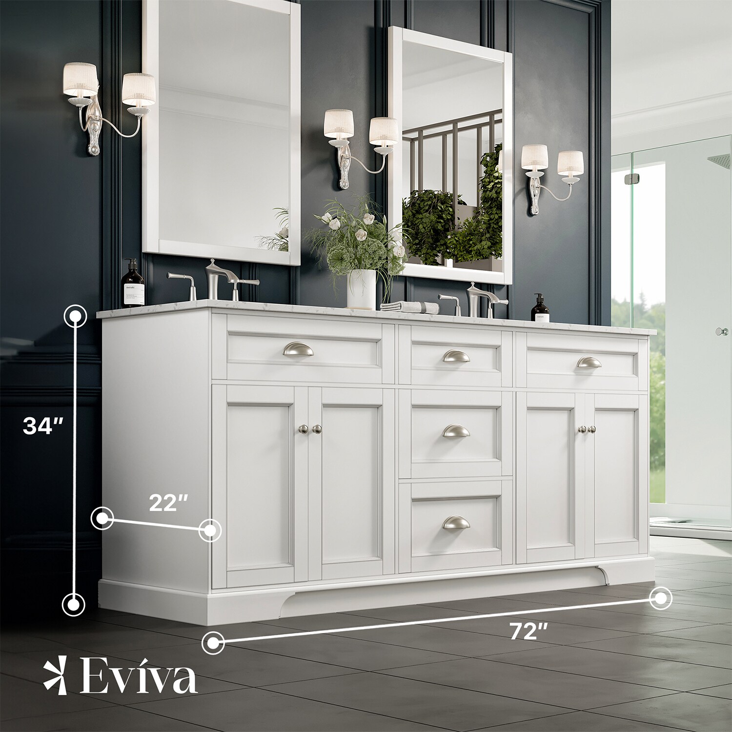 Eviva EVVN666-72WH Bath-Vanity-Combo - View #2