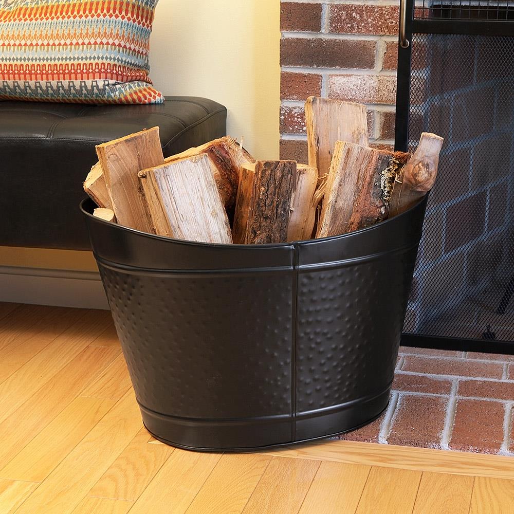 Indoor best sale firewood bucket