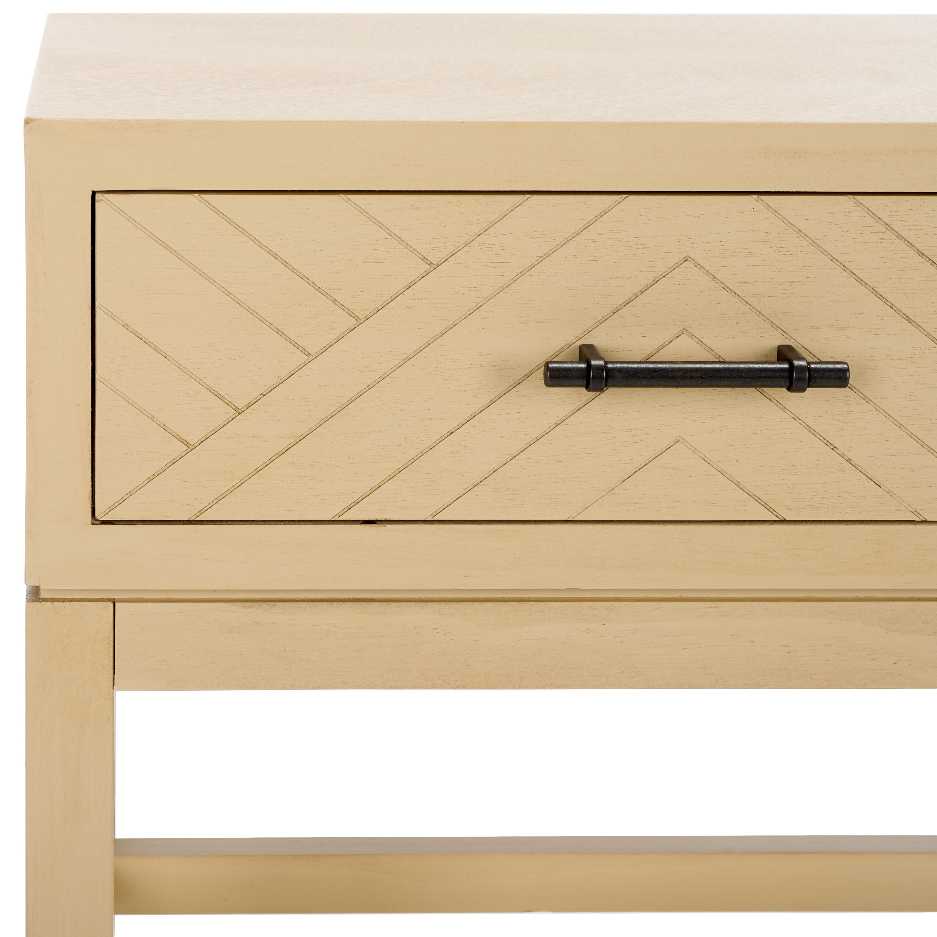 Ajana Natural Wood and Metal 2-Drawer Console Table