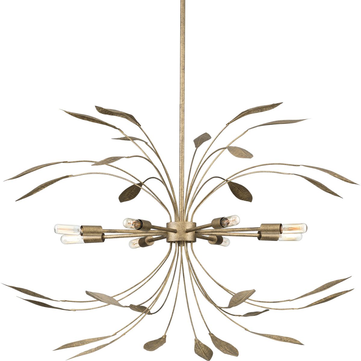 Progress Lighting Mariposa 6-Light Antique Gold Glam Geometric Large Hanging Pendant Light