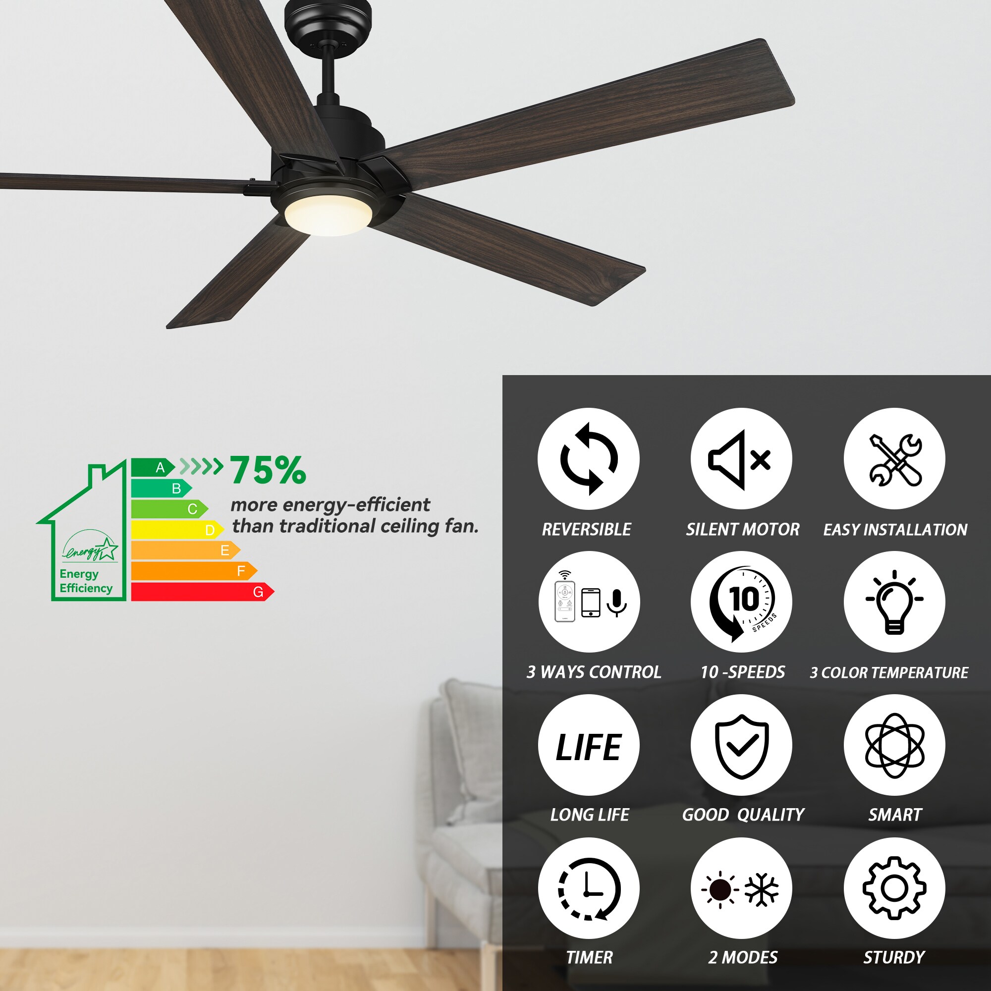 CARRO USA LS605J1-L11-BG-1 Ceiling-Fans - View #5