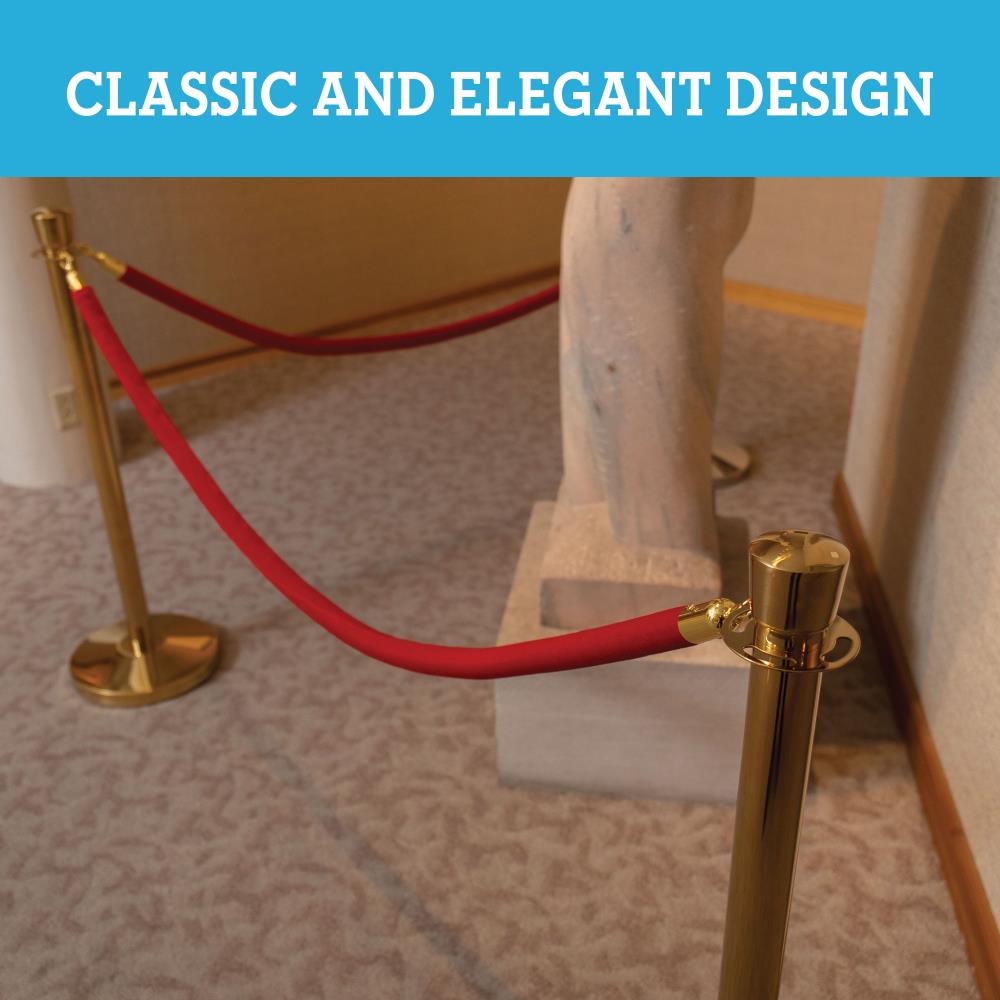 US Weight Red Velvet Rope with Brass Ends