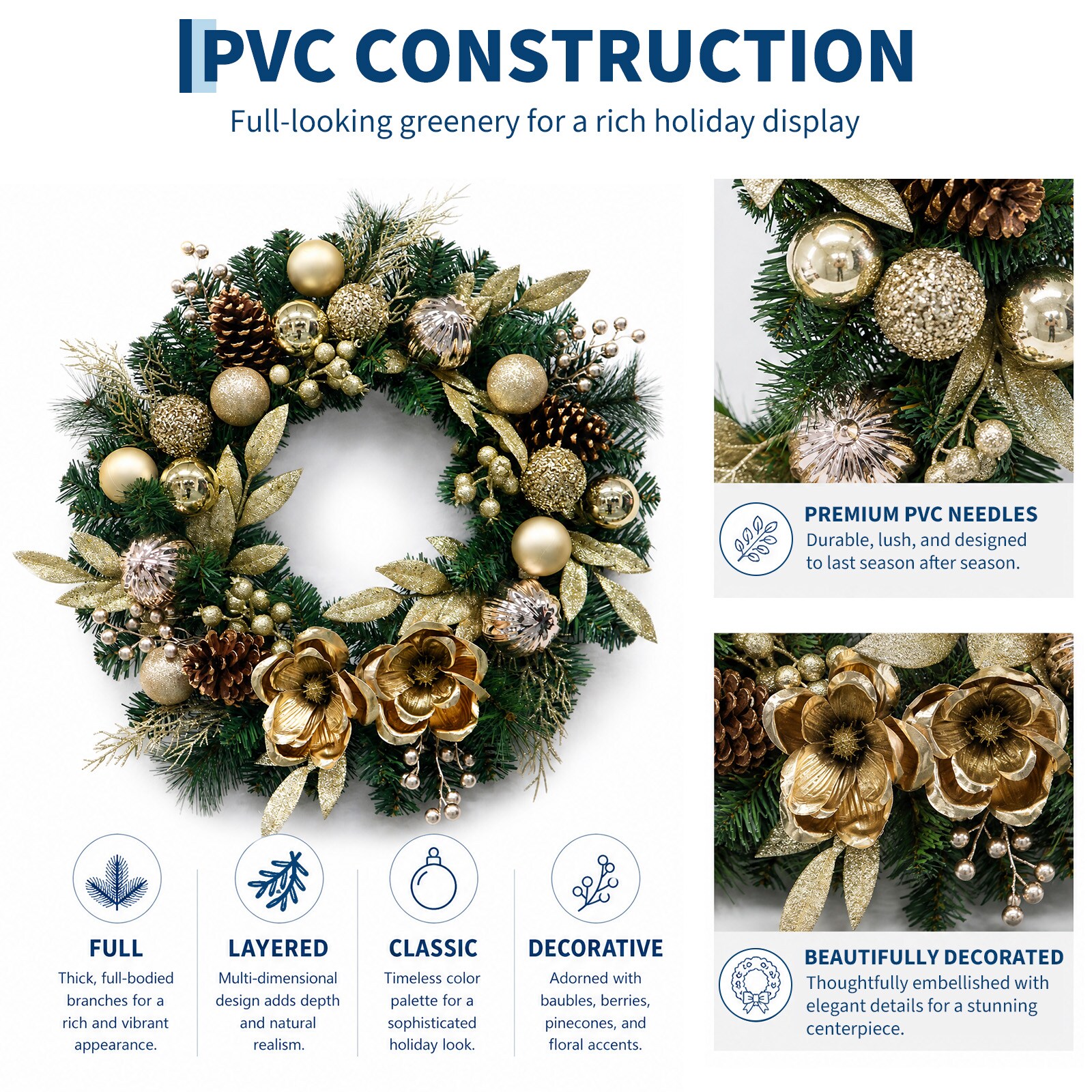 Garvee BPL-SBCT7DH70-N2J Artificial-Christmas-Wreaths - View #4