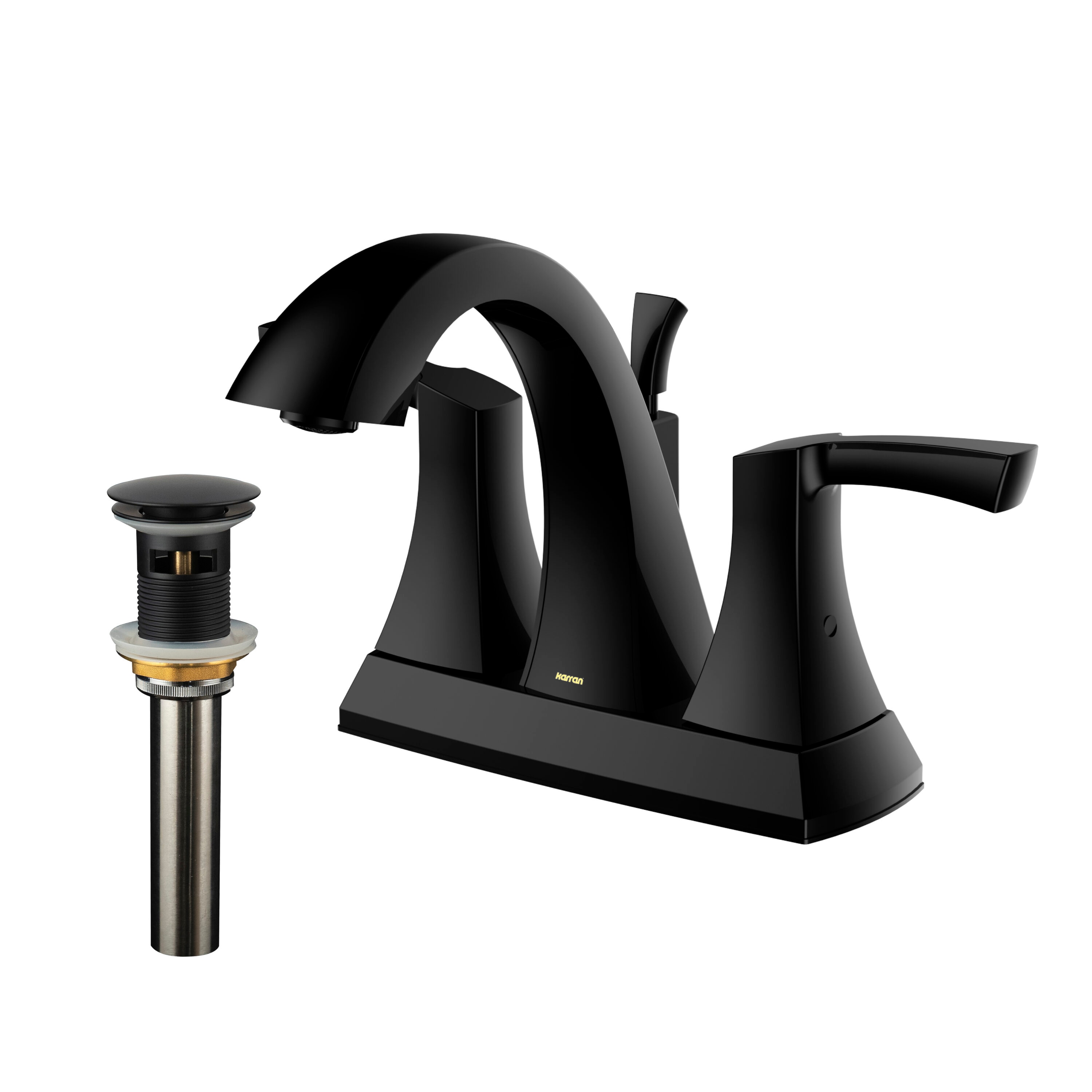 Matte Black Brass 2-Handle Centerset Bathroom Faucet