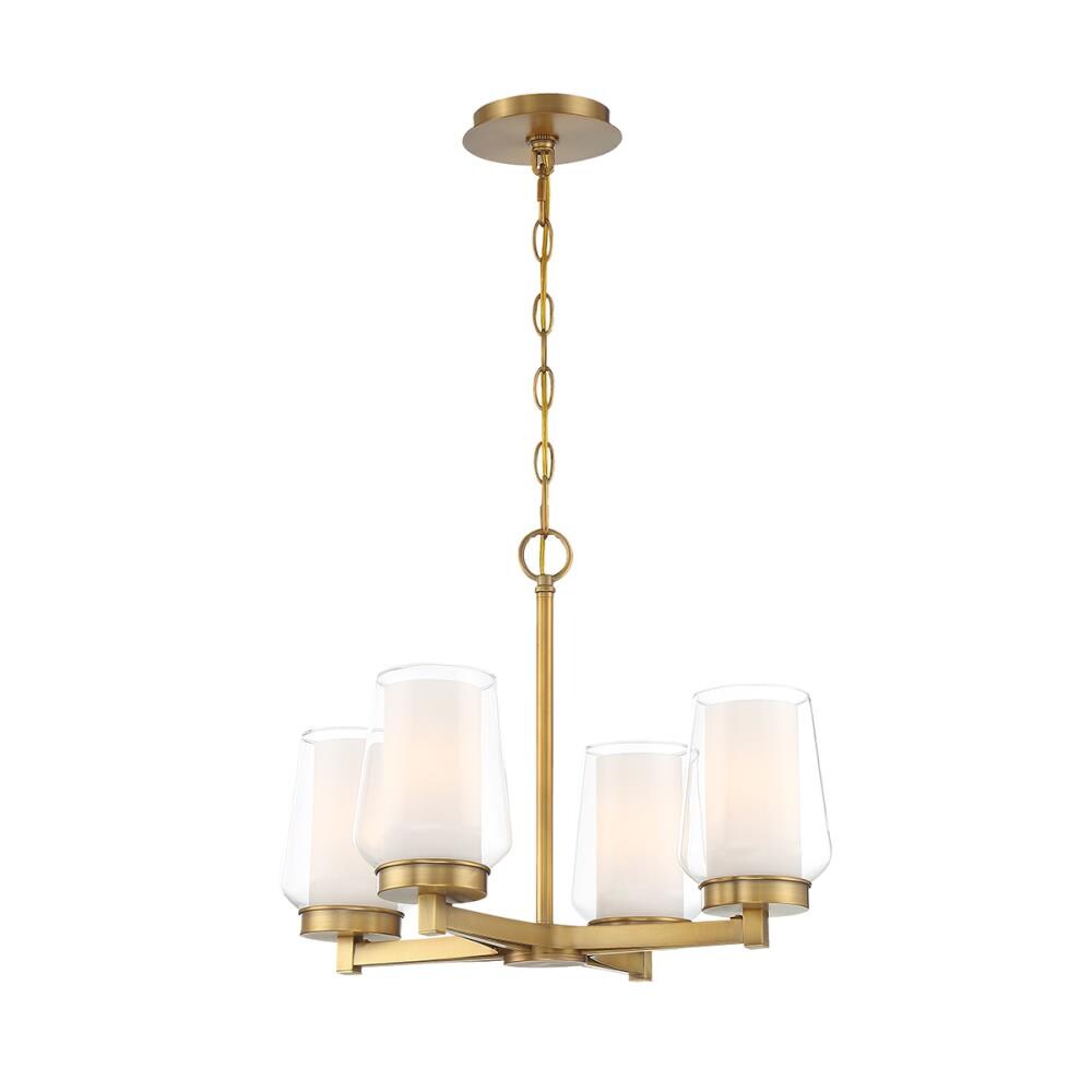 Eurofase 34093-016 Manchester 4 -Light Brass Transitional For Use in Dining Rooms, Foyers, Kitchens, Living Rooms Chandelier