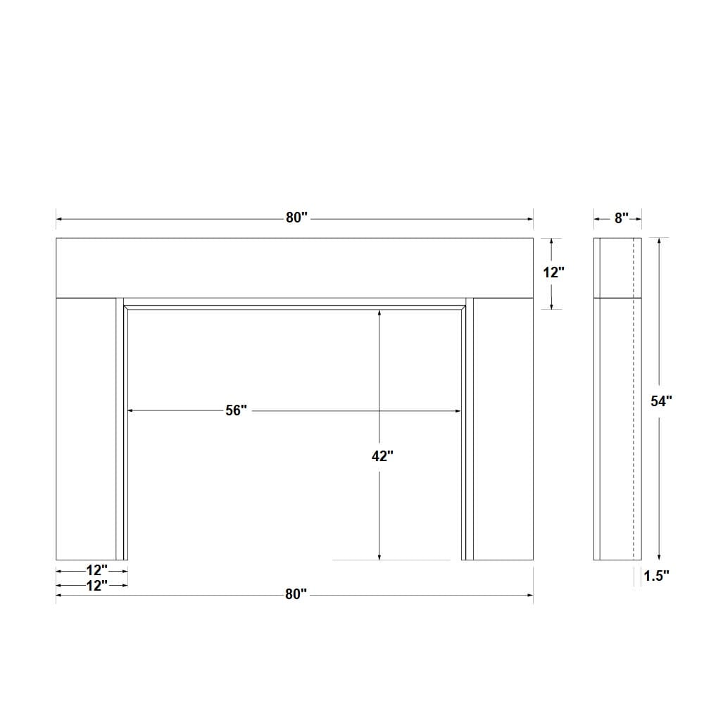 Modern Ember SABINE-5642-UNF Mantel-Surrounds-Pilasters - View #5