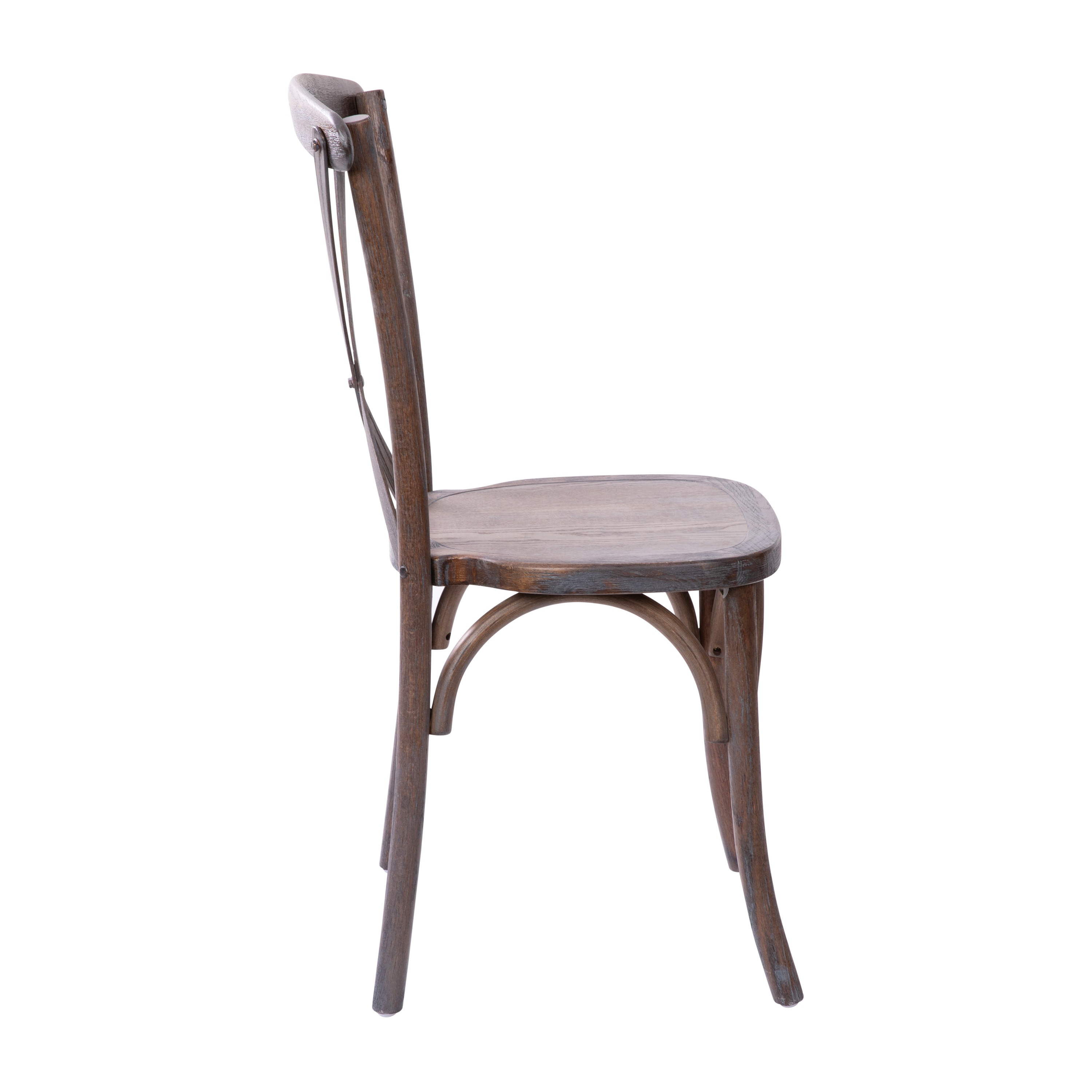 Elegant Elmwood Dark Driftwood X-Back Dining Chair