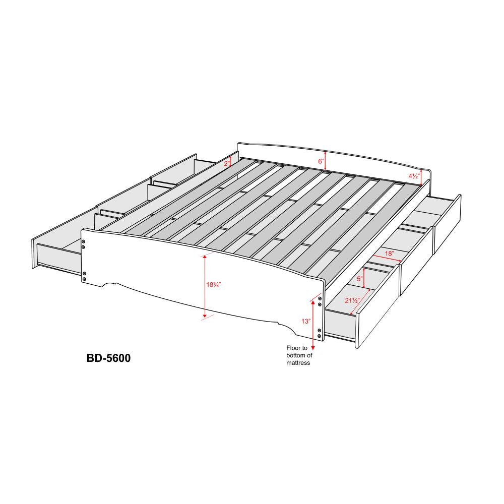 Prepac Mates White Full Composite Platform Bed With Storage In The Beds Department At 