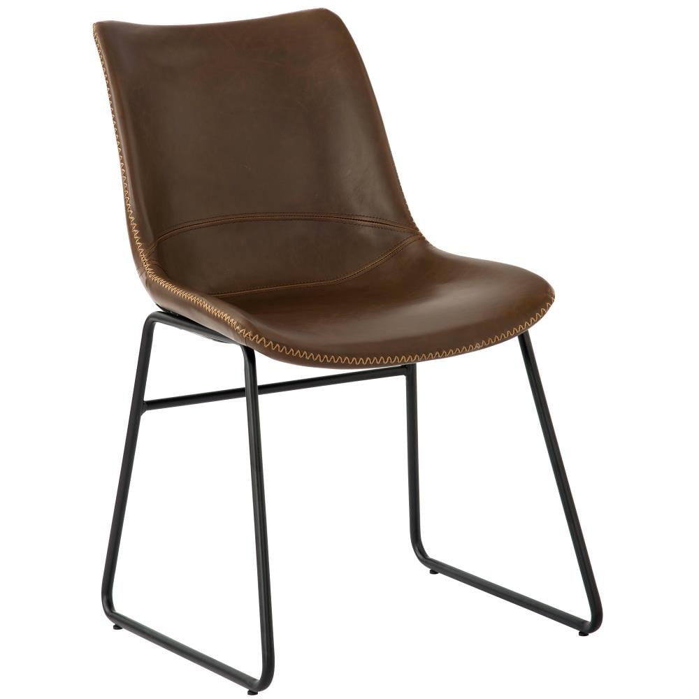 leather scoop dining chair