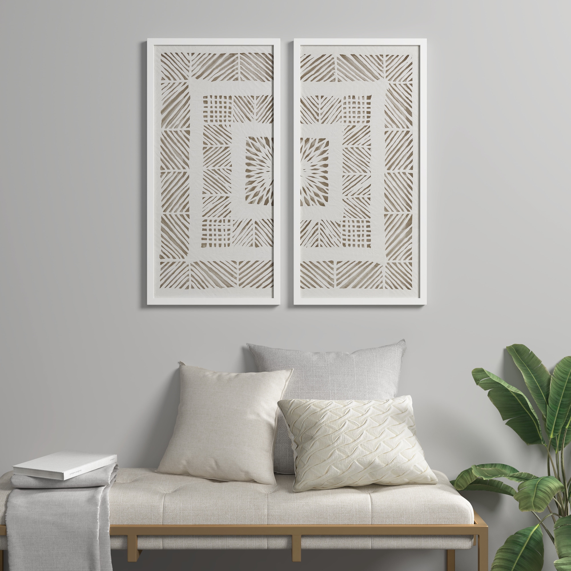 Natural Off-White Rectangular Rice Paper Shadow Box Set