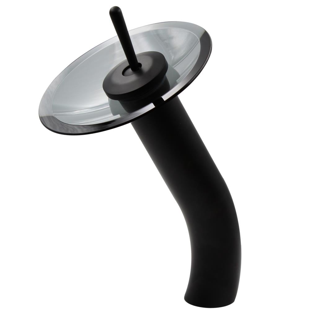 Novatto GF-001MB-S Falls Matte black Vessel 1-handle Waterfall Commercial/Residential Handle Bathroom Sink Faucet