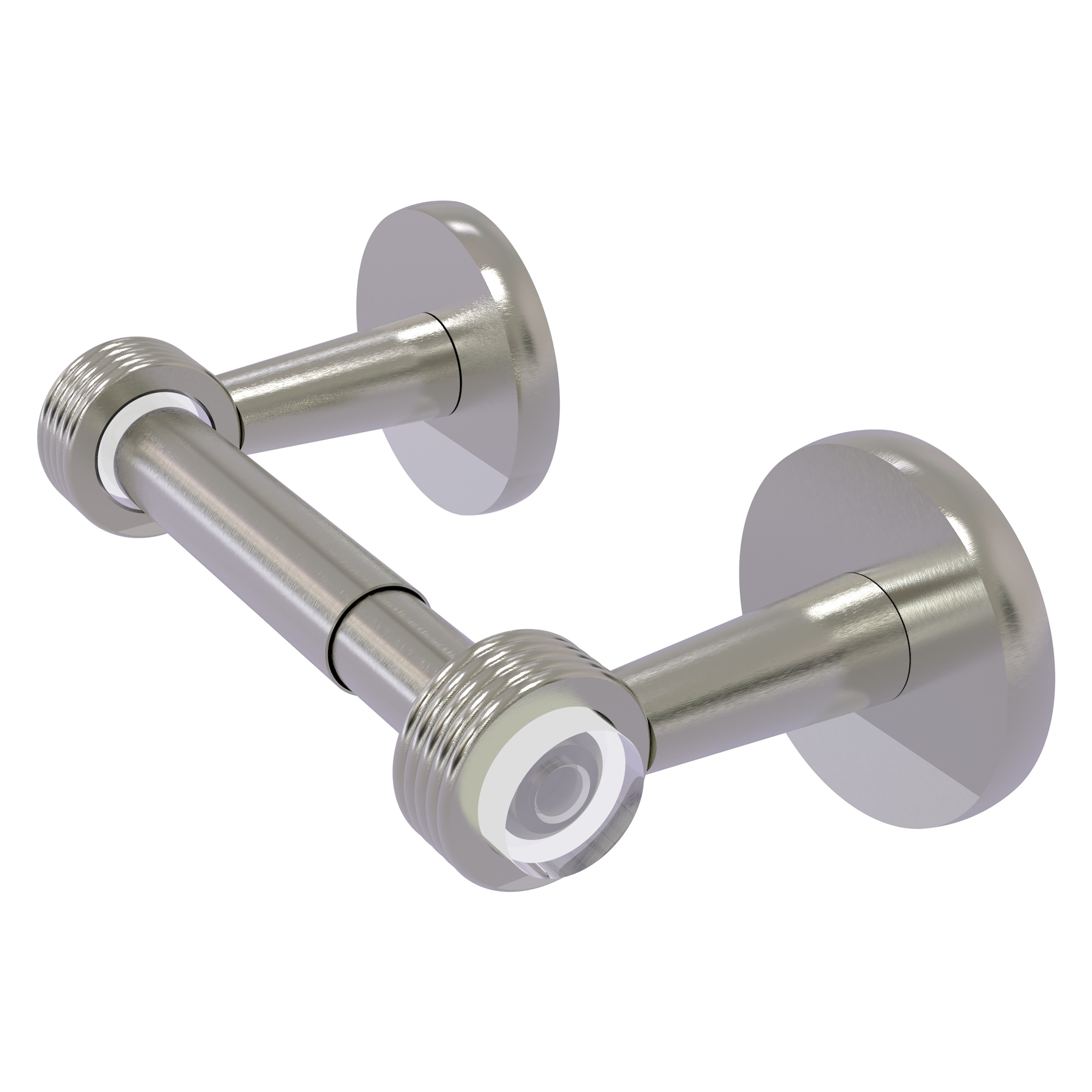 Allied Brass CV-24G-SN Clearview Satin Nickel Wall mount Double post Toilet Paper Holder 1 -Rolls with Storage