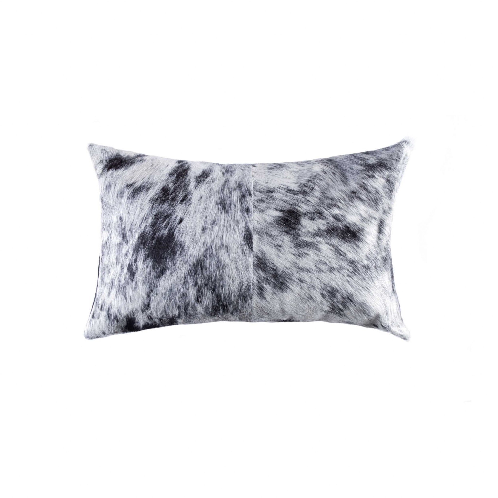 HomeRoots 316864 Josephine 20-in x 12-in Salt and Pepper Black and White Indoor Decorative Pillow