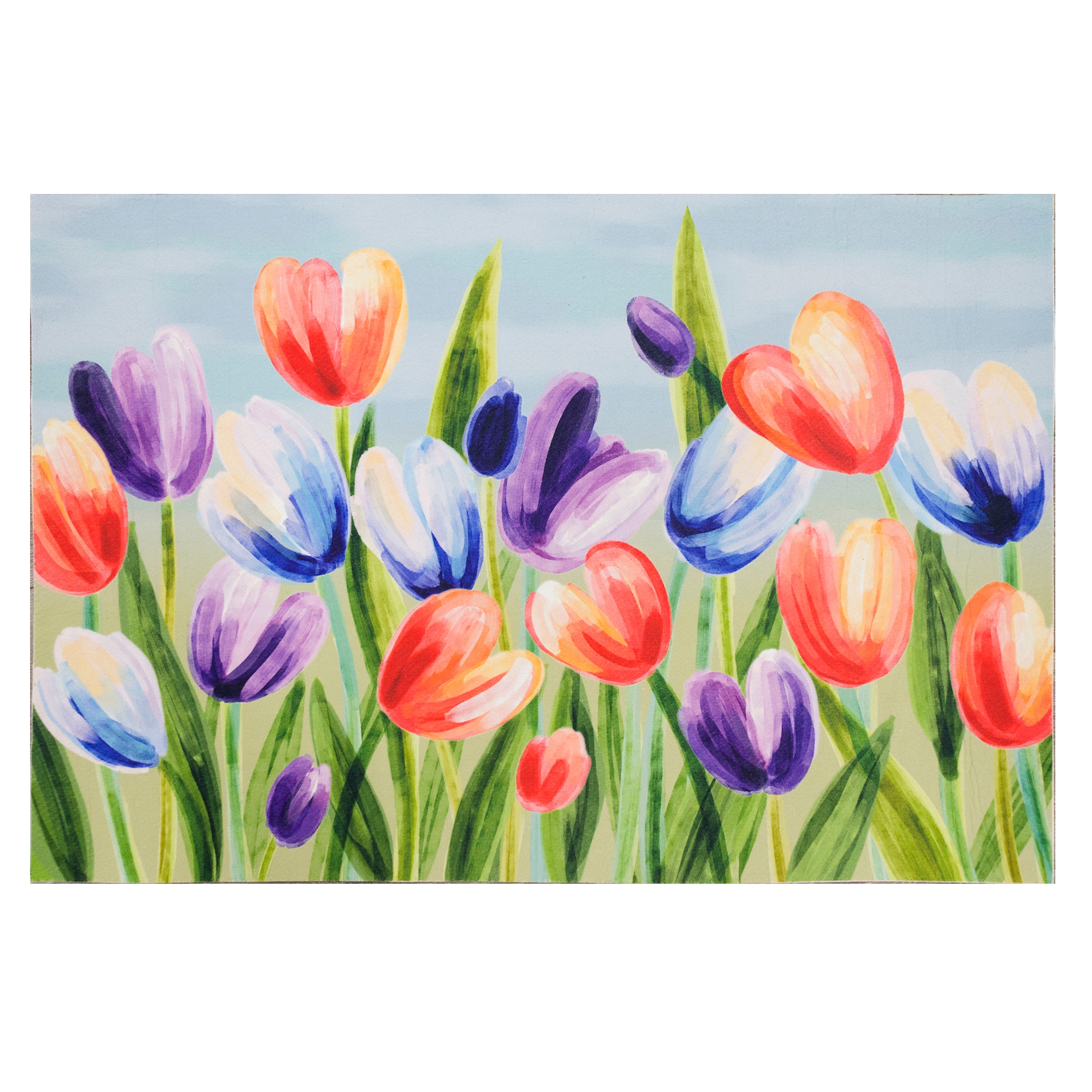 Liora Manne ILU34336144 29-in x 49-in Multi Polyester Non-Slip Grip Indoor or outdoor Decorative Spring Utility Mat