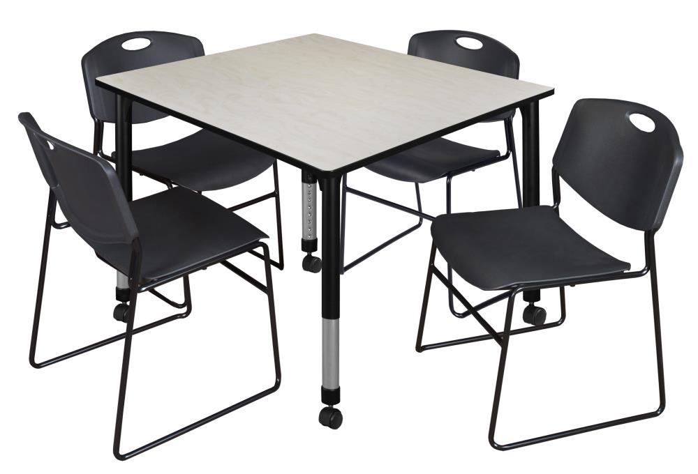 Regency TB4848PLAPCBK44BK Classroom Tables Off-White 4-Person Training Table (48-in W x 34-in H)