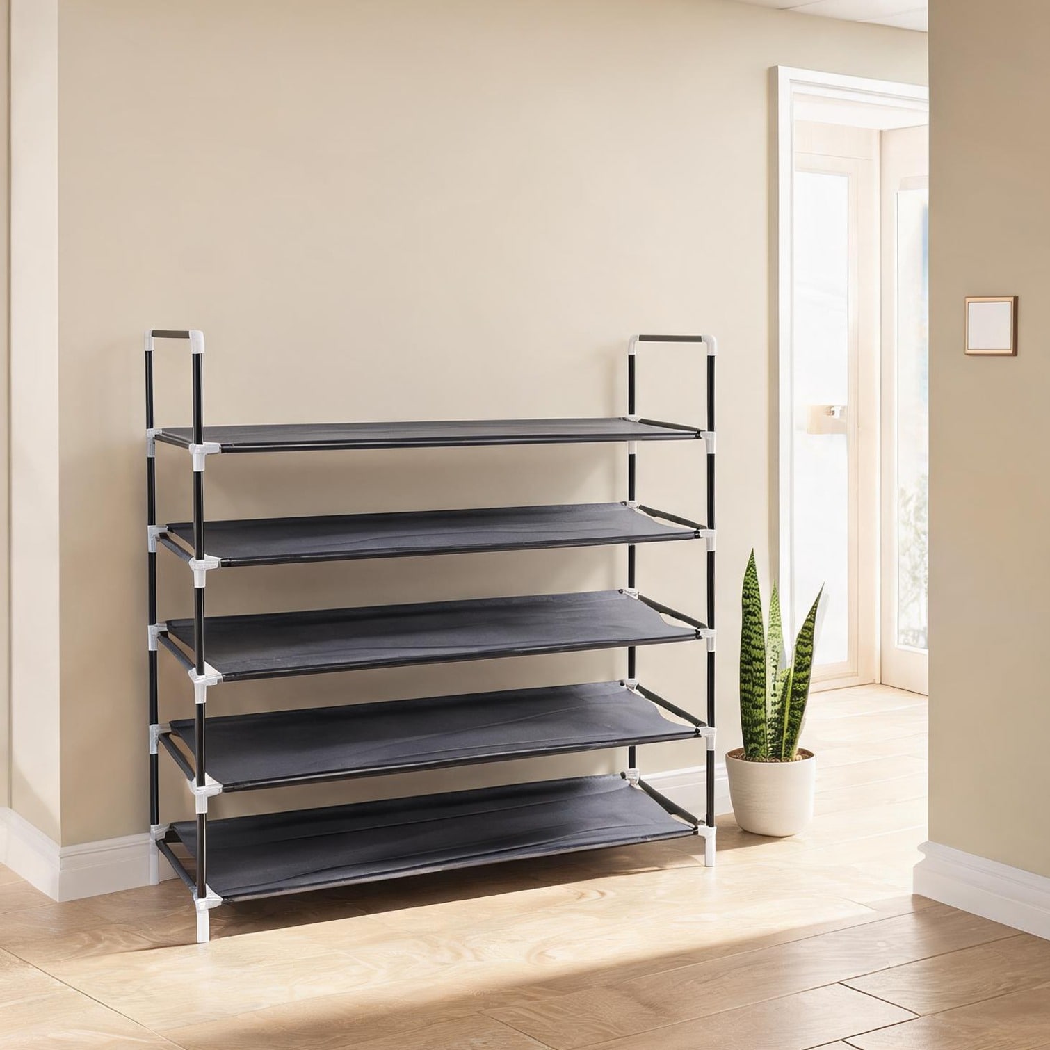 chillscreamni Black 39.4 x 11 x 37.4 in Home and Furniture Entry with Storage Metal Frame Strengthened Metal Pipes and