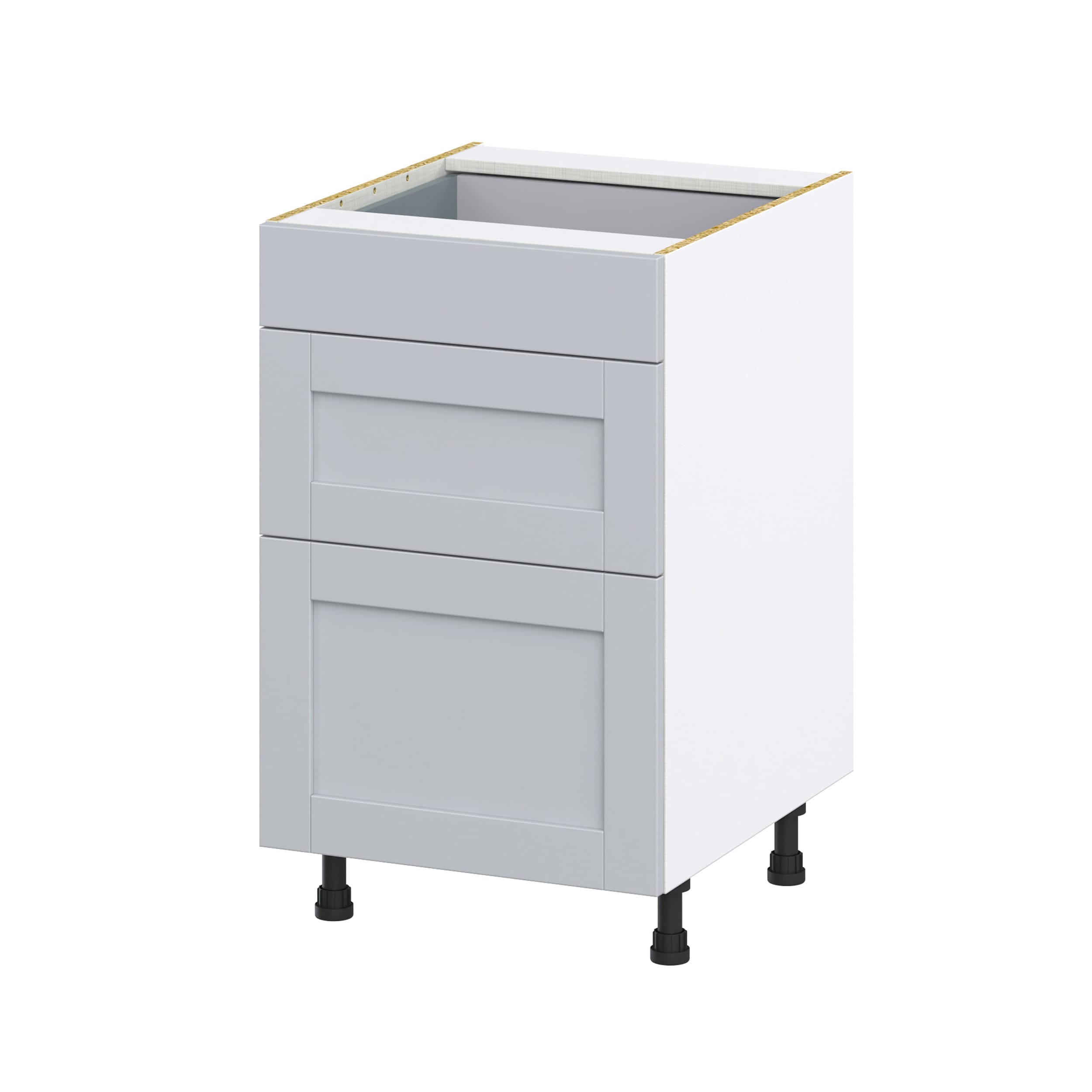 Hugo&Borg Charlesberg 12-in W x 34.5-in H x 21-in D Gray 3-Drawer Base Fully Assembled Cabinet (Recessed Panel Style)